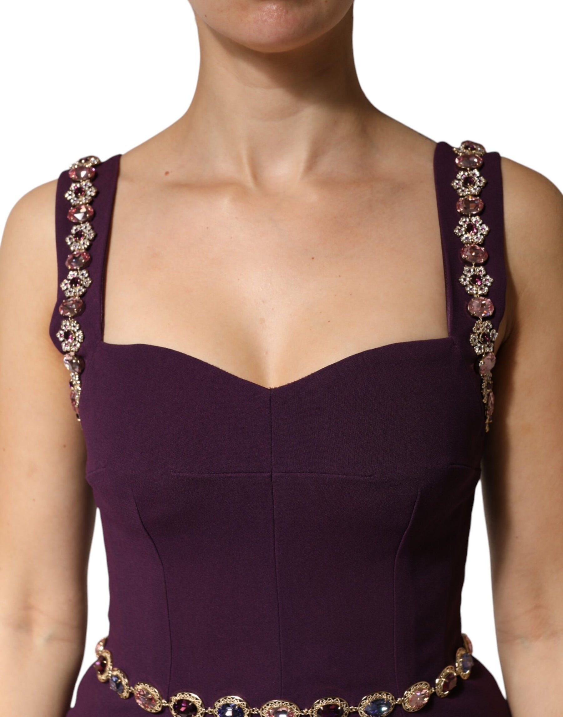 Dolce & Gabbana Violet Embellished Sheath Mermaid Gown Dress | Regal Royce