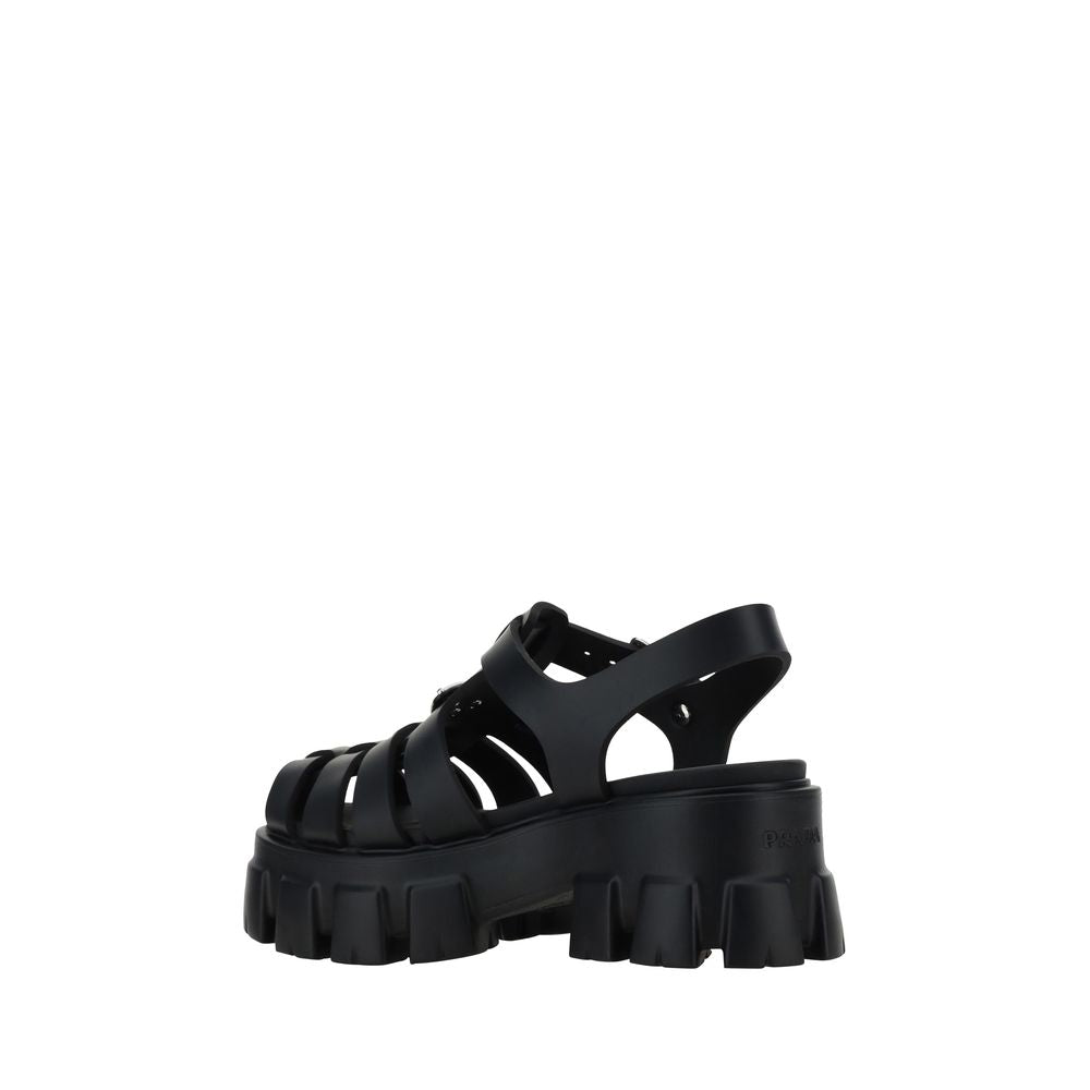 Prada Black Acetate Platform Sandals | Regal Royce