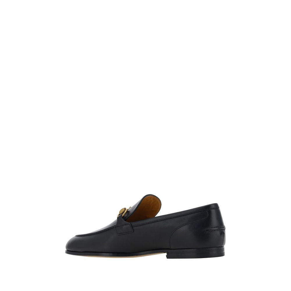 Gucci Black Calf Leather Bos Taurus Slip-On Loafers | Regal Royce