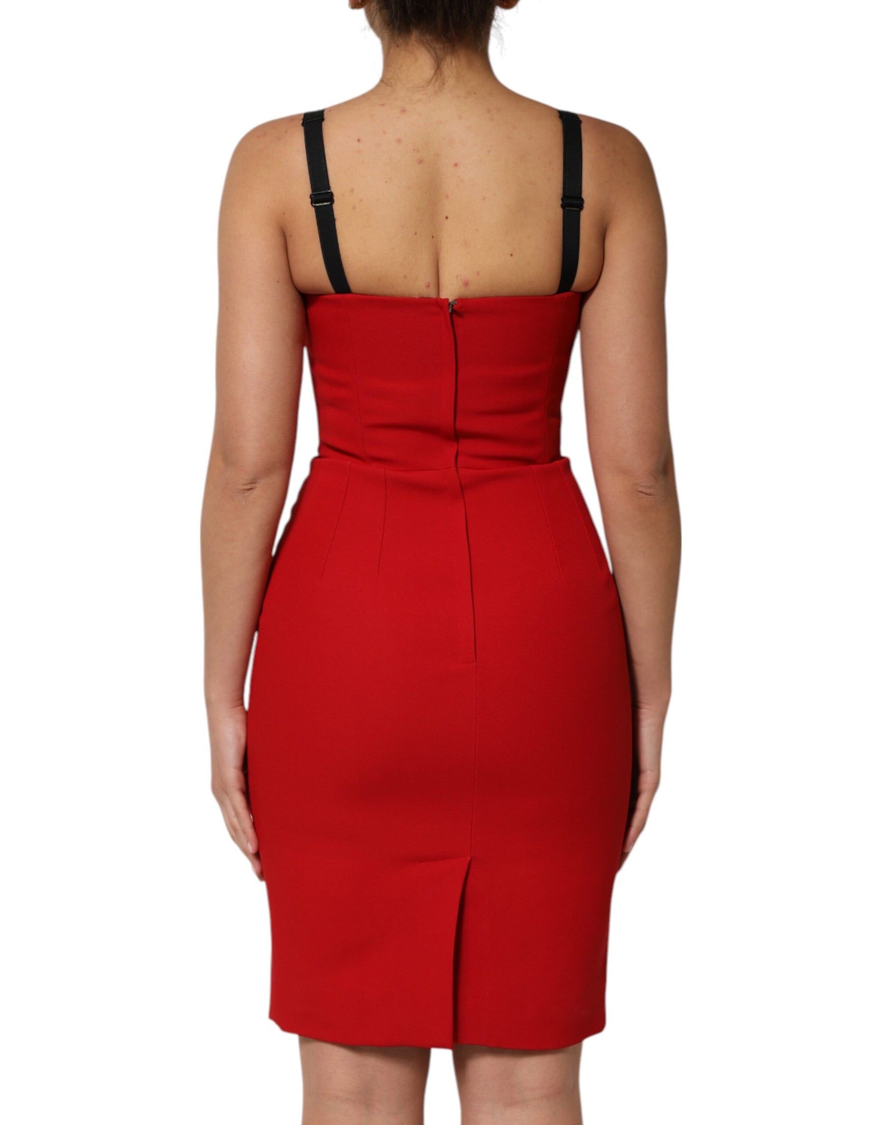 Dolce & Gabbana Red Stretch Bodycon Sheath Knee Length Dress | Regal Royce