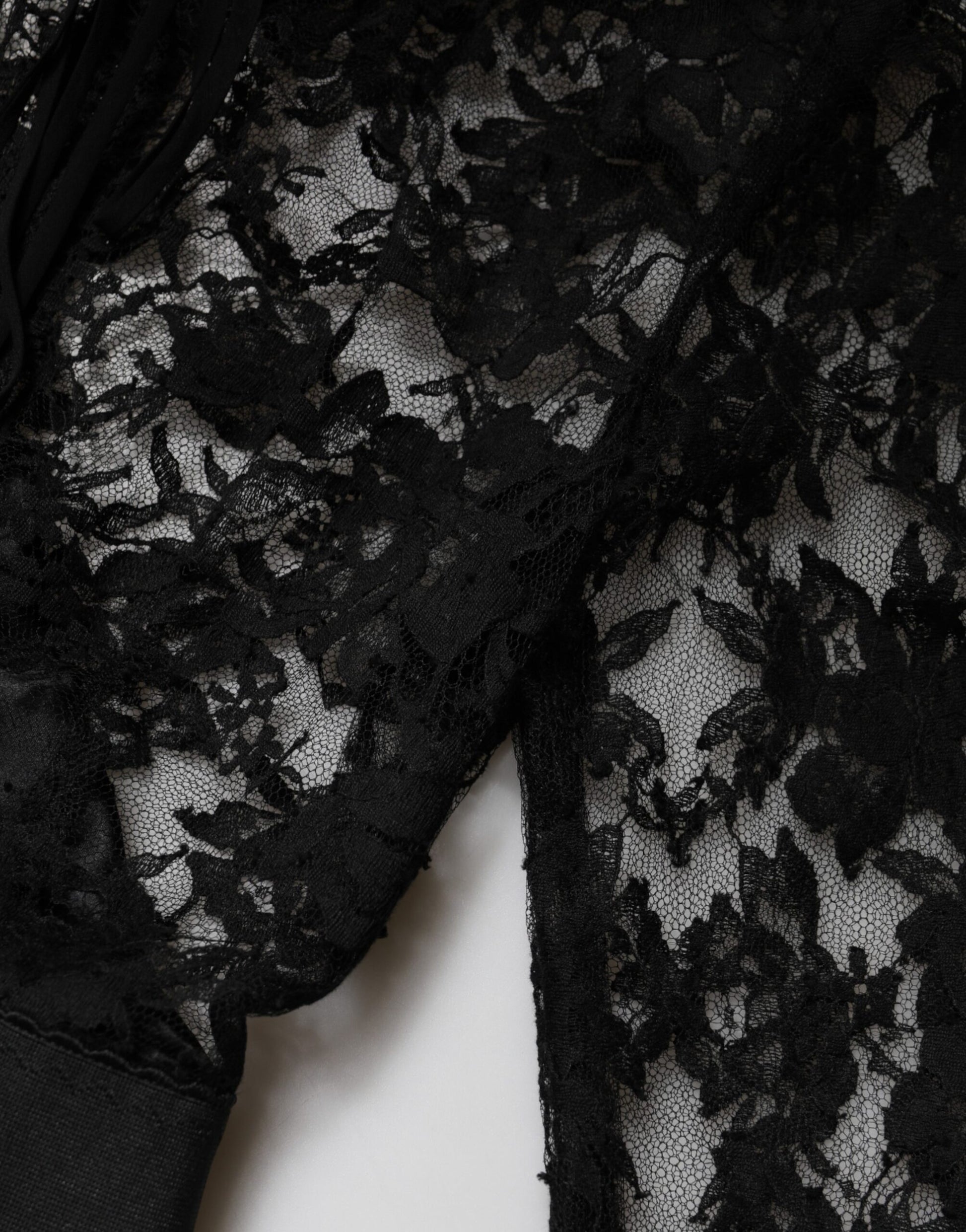 Dolce & Gabbana Black Lace Trim Cotton Sheath Midi Dress | Regal Royce