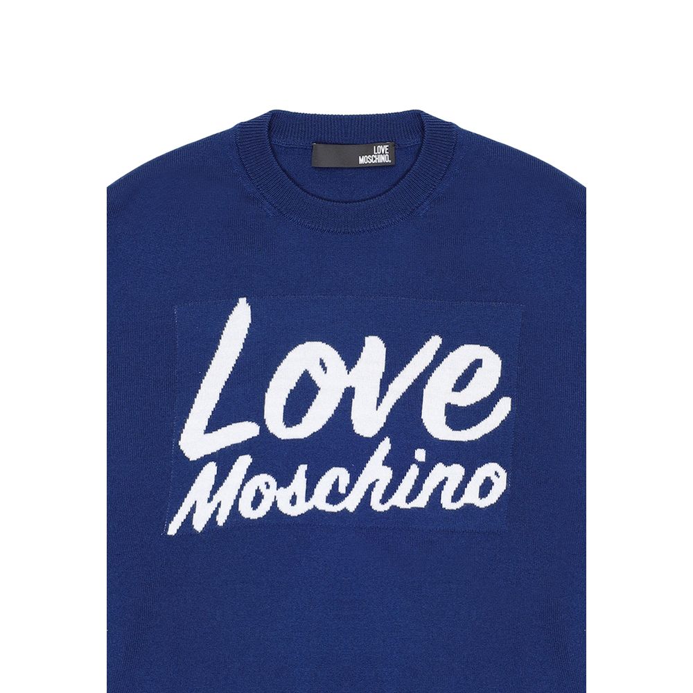 Love Moschino Blue Wool Sweatshirt | Regal Royce