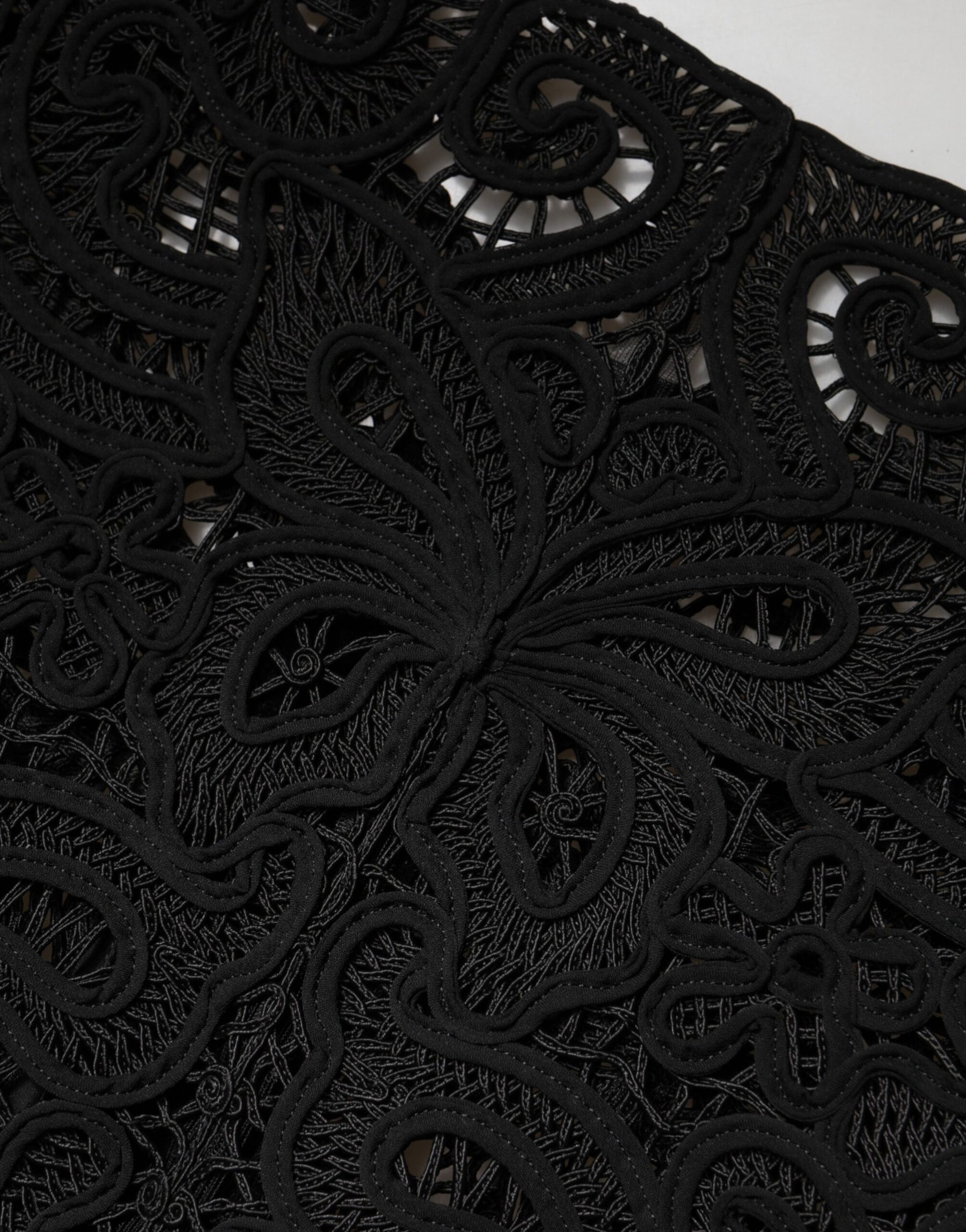 Dolce & Gabbana Black Floral Lace Cropped Coat  Jacket | Regal Royce