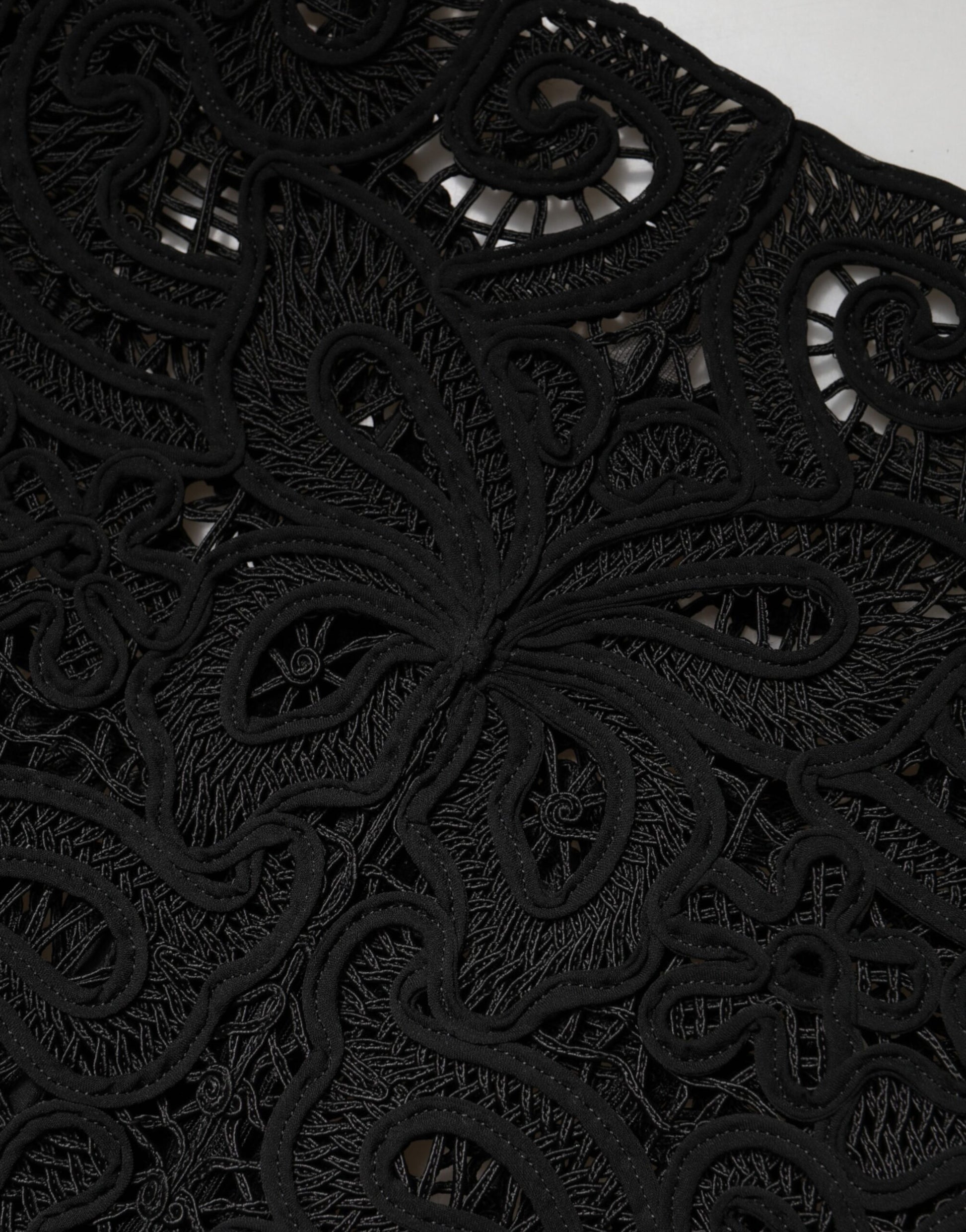 Dolce & Gabbana Black Floral Lace Cropped Coat  Jacket | Regal Royce