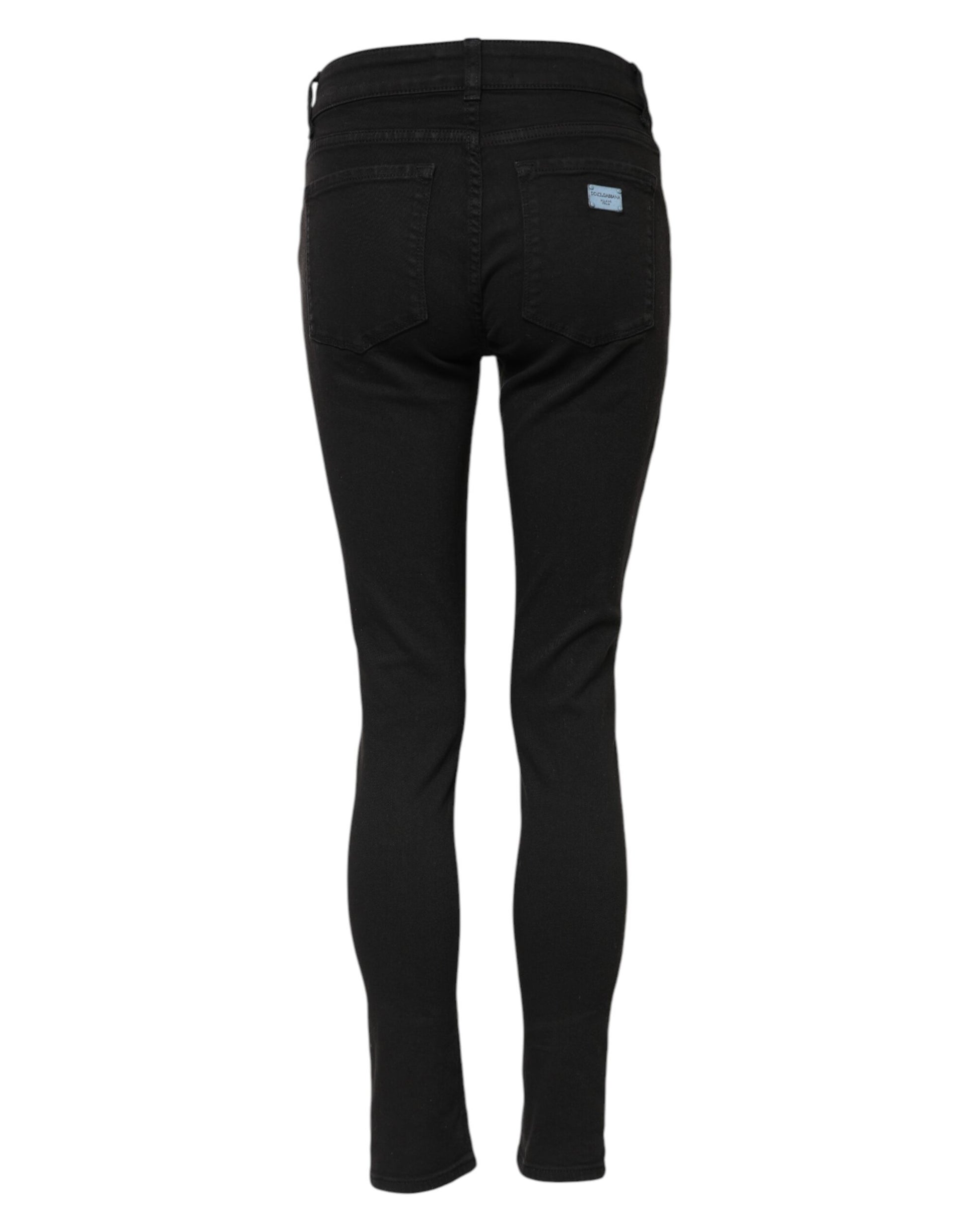 Dolce & Gabbana Black Cotton Skinny Denim Trouser Jeans | Regal Royce