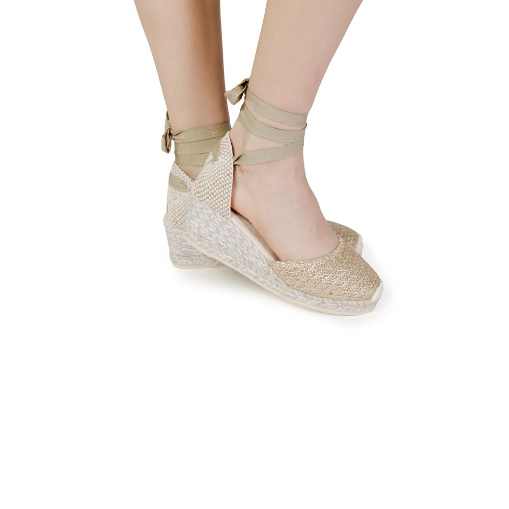 Espadrilles Gray Cotton High Heel Pumps | Regal Royce