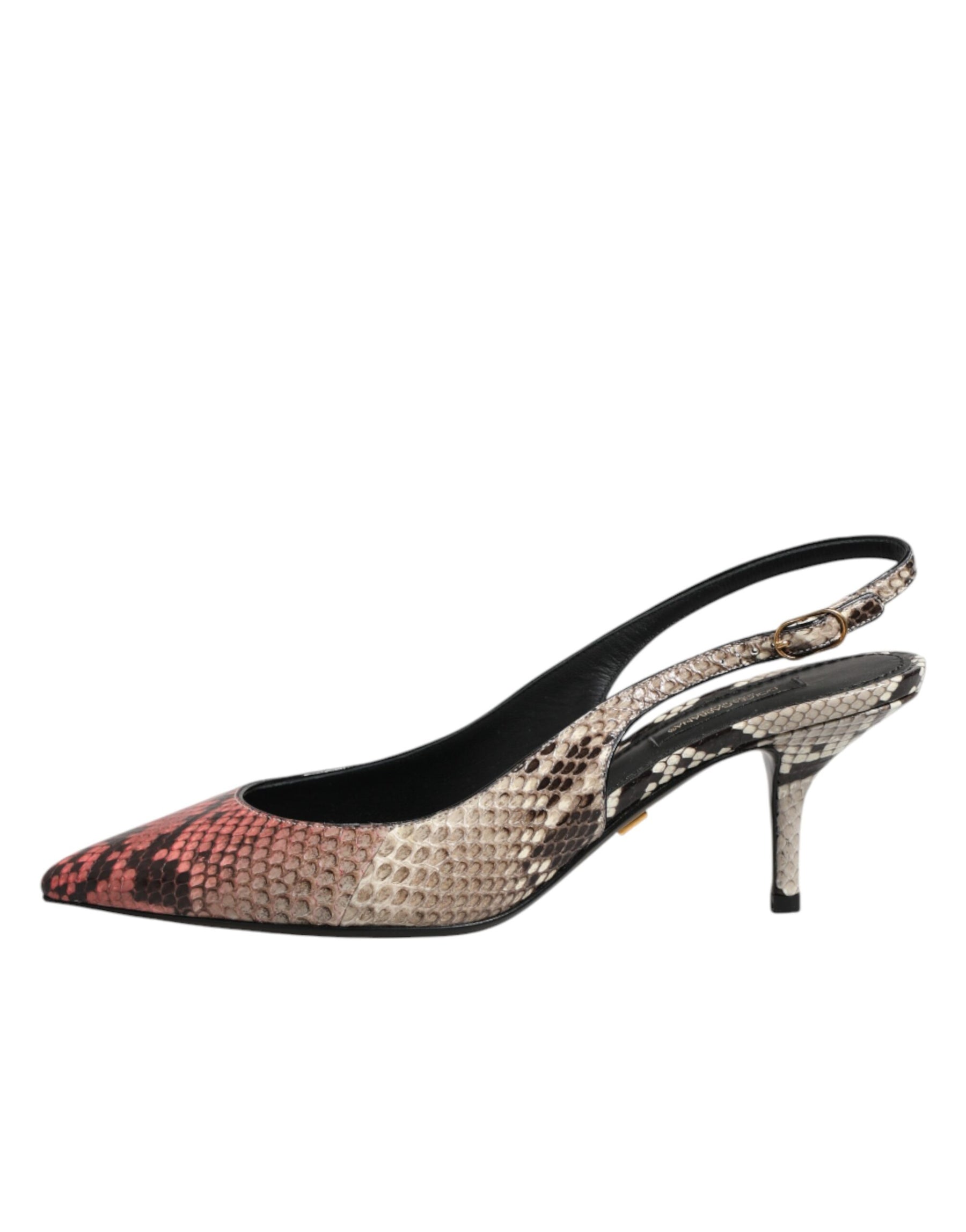 Dolce & Gabbana Multicolor Leather Heels Slingback Shoes | Regal Royce