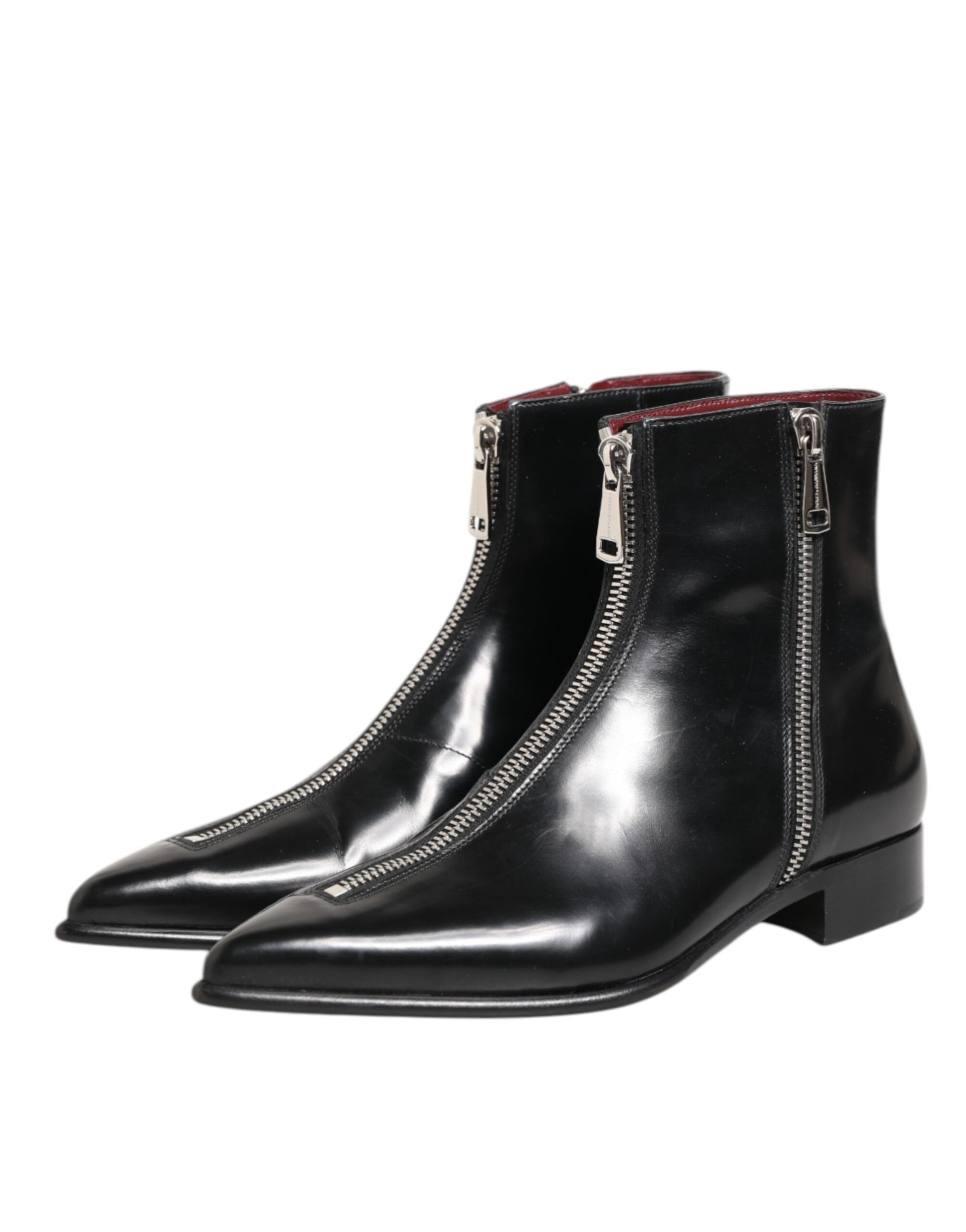Dolce & Gabbana Black Leather Chelsea Short Ankle Boots Shoes | Regal Royce