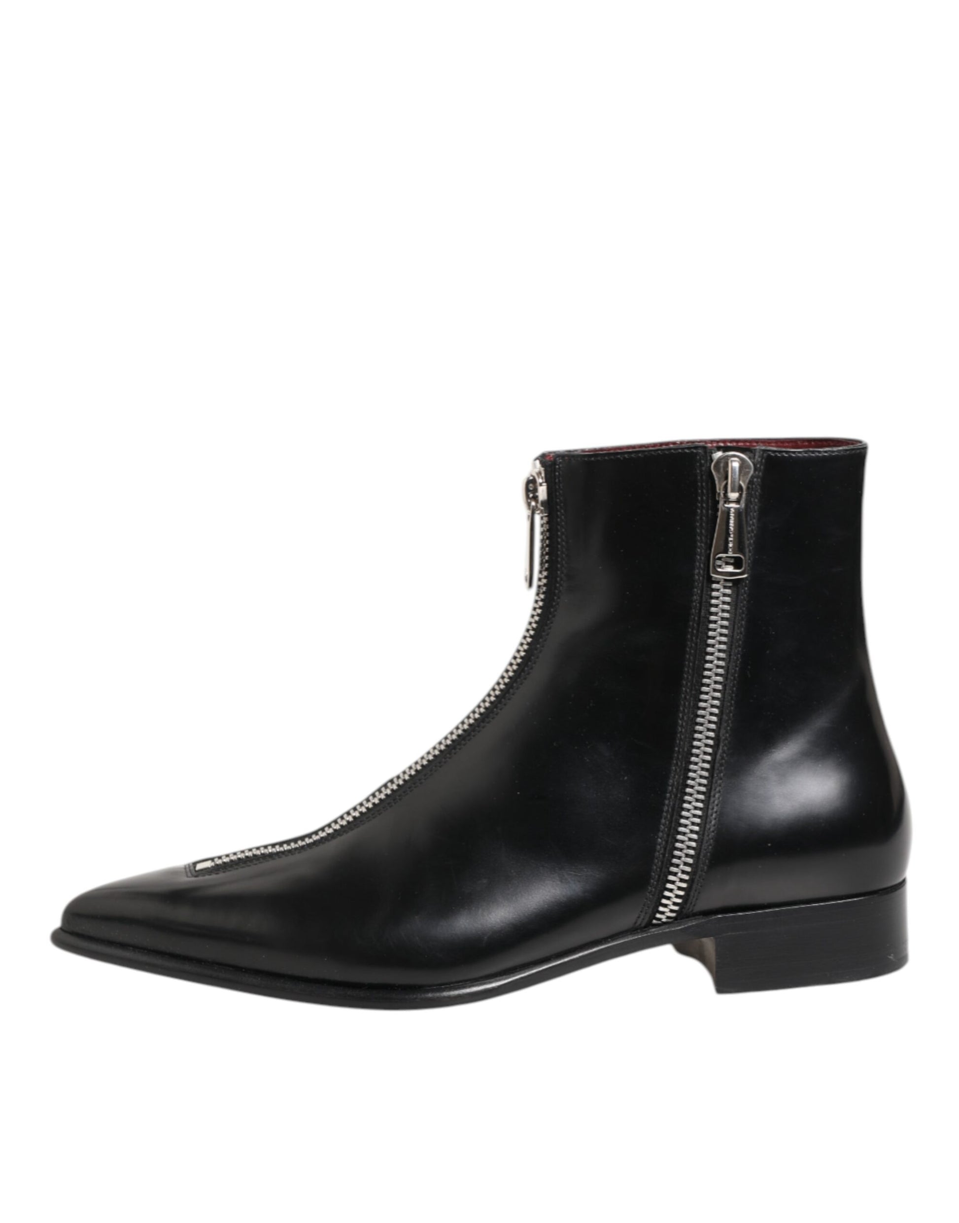 Dolce & Gabbana Black Leather Chelsea Short Ankle Boots Shoes | Regal Royce