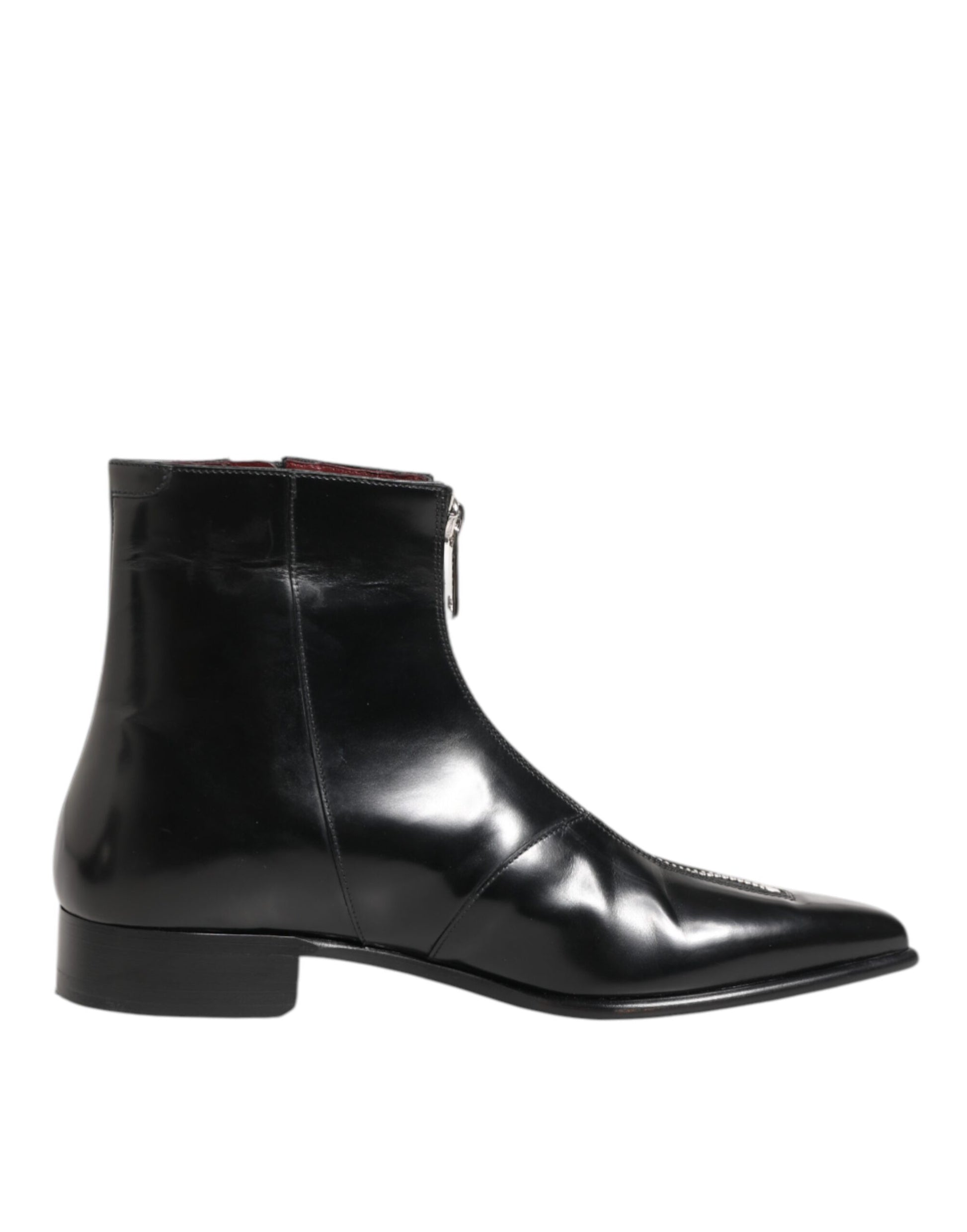 Dolce & Gabbana Black Leather Chelsea Short Ankle Boots Shoes | Regal Royce