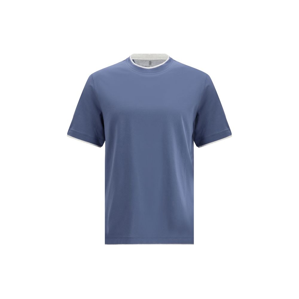 Brunello Cucinelli Blue Cotton T-Shirt | Regal Royce