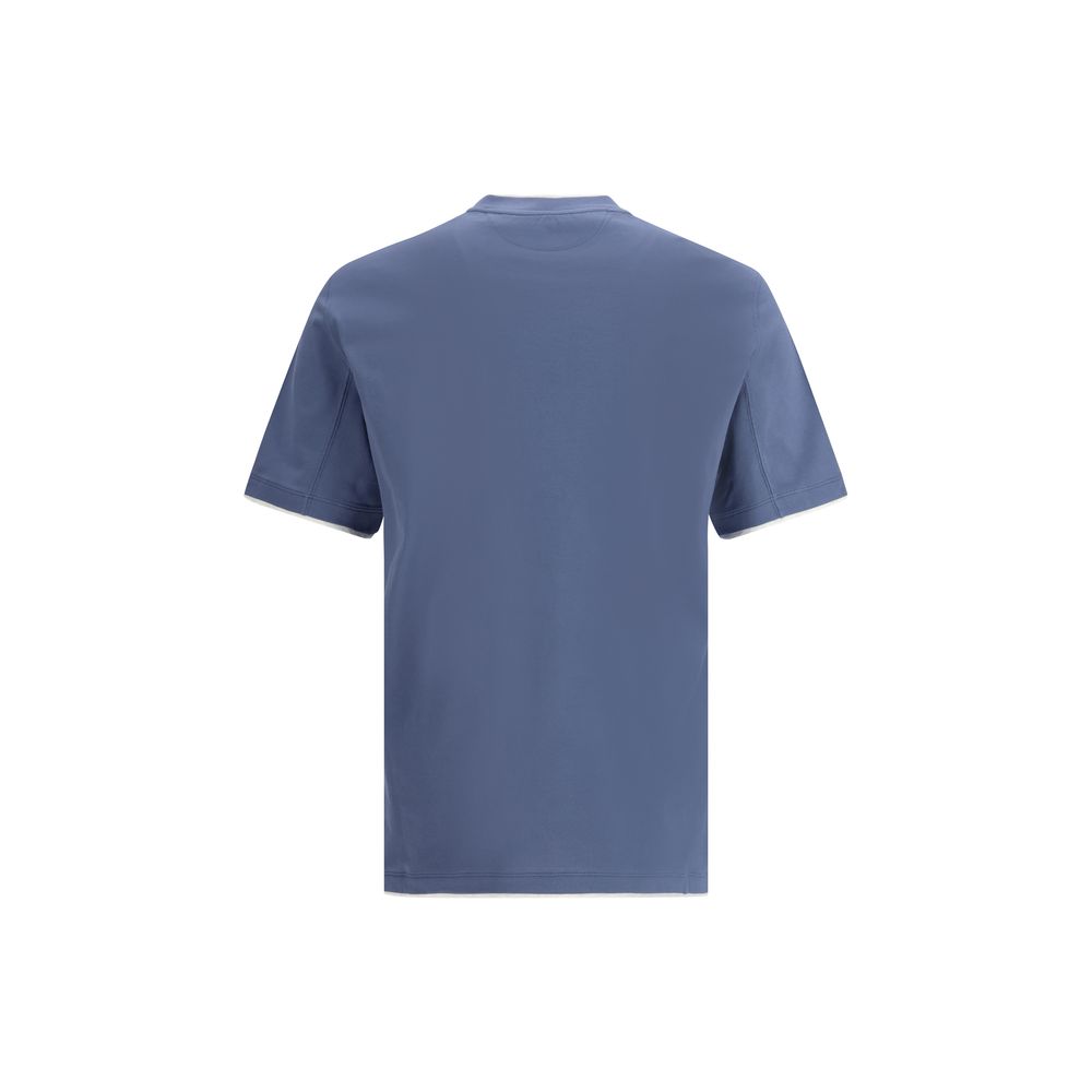 Brunello Cucinelli Blue Cotton T-Shirt | Regal Royce
