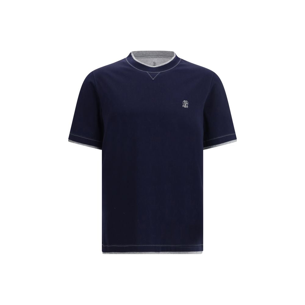 Brunello Cucinelli Blue Cotton T-Shirt | Regal Royce