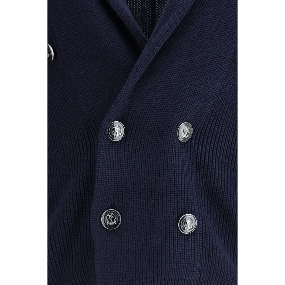 Brunello Cucinelli Blue Cotton Cardigan | Regal Royce