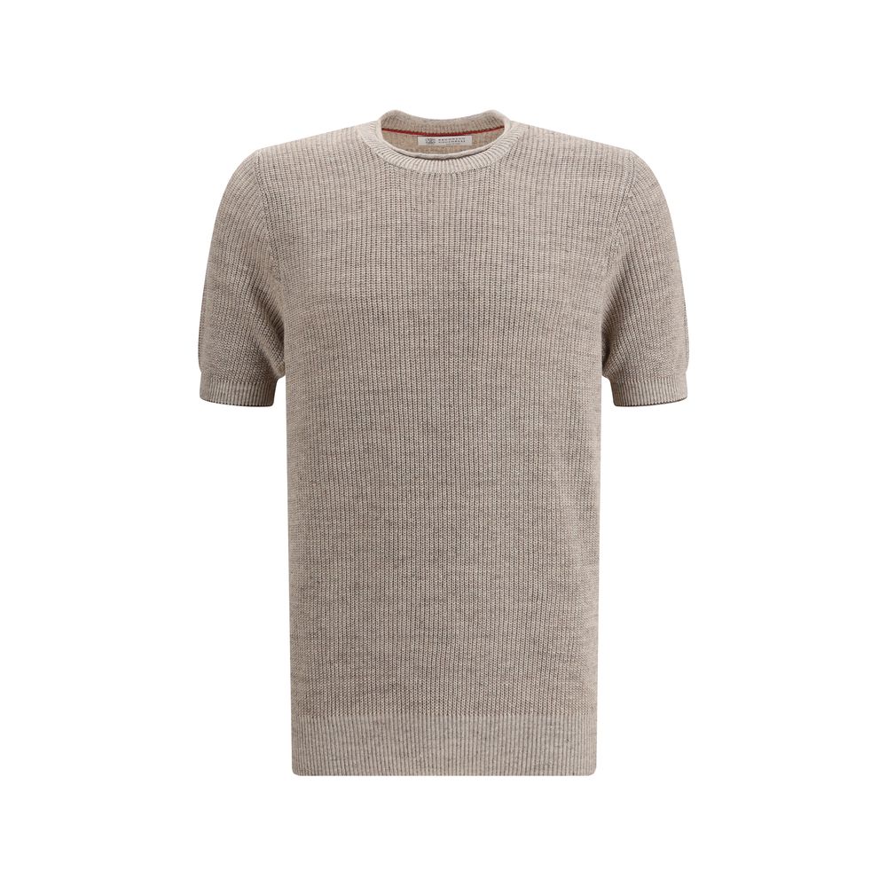 Brunello Cucinelli Beige Linen T-Shirt | Regal Royce