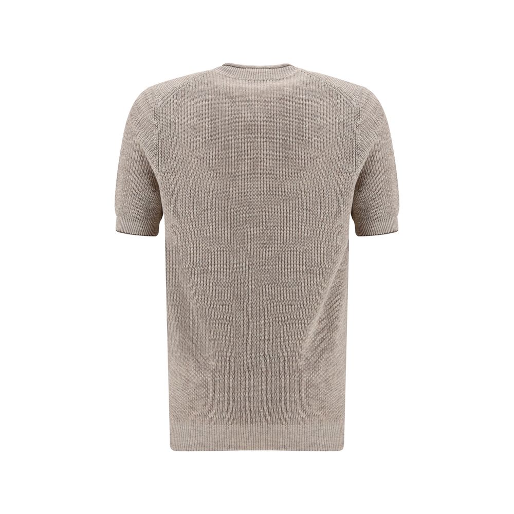 Brunello Cucinelli Beige Linen T-Shirt | Regal Royce