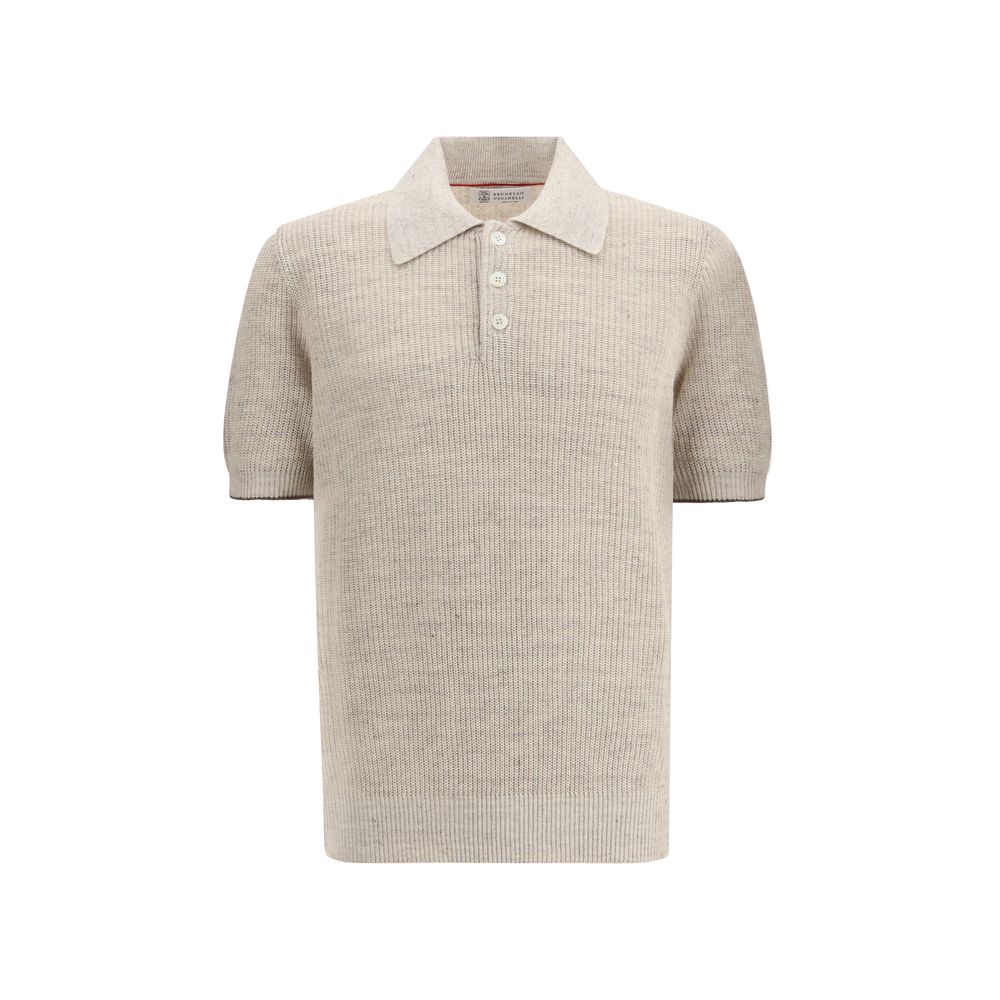 Brunello Cucinelli Beige Cotton Polo Shirt | Regal Royce