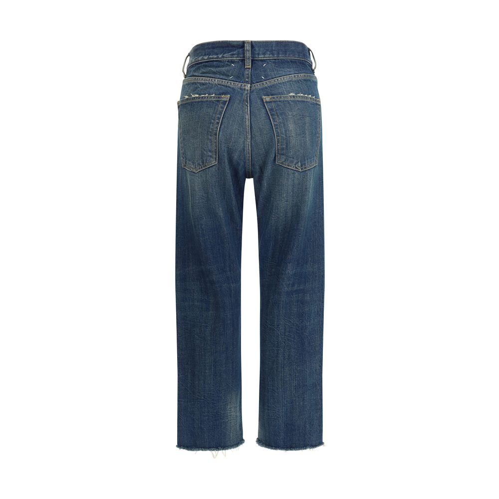 Margiela Blue Cotton Straight-Leg Jeans | Regal Royce