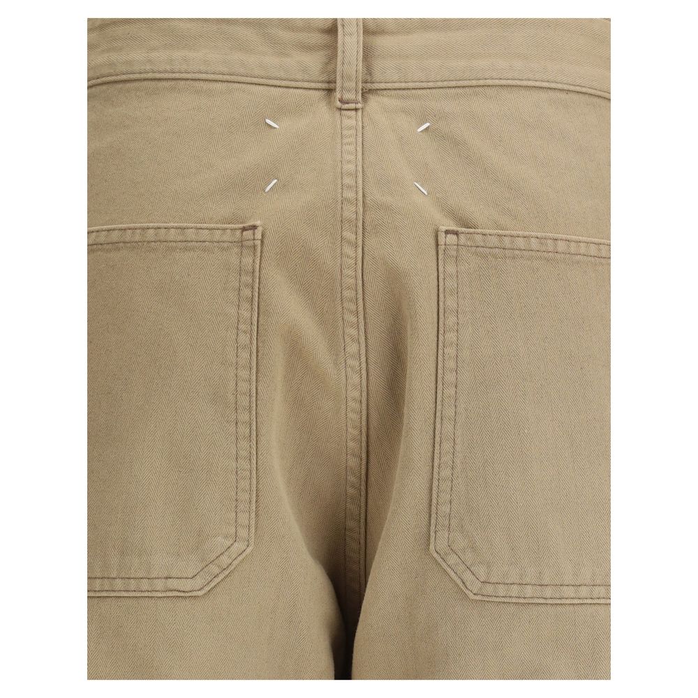 Margiela Beige Cotton Cargo Pants | Regal Royce