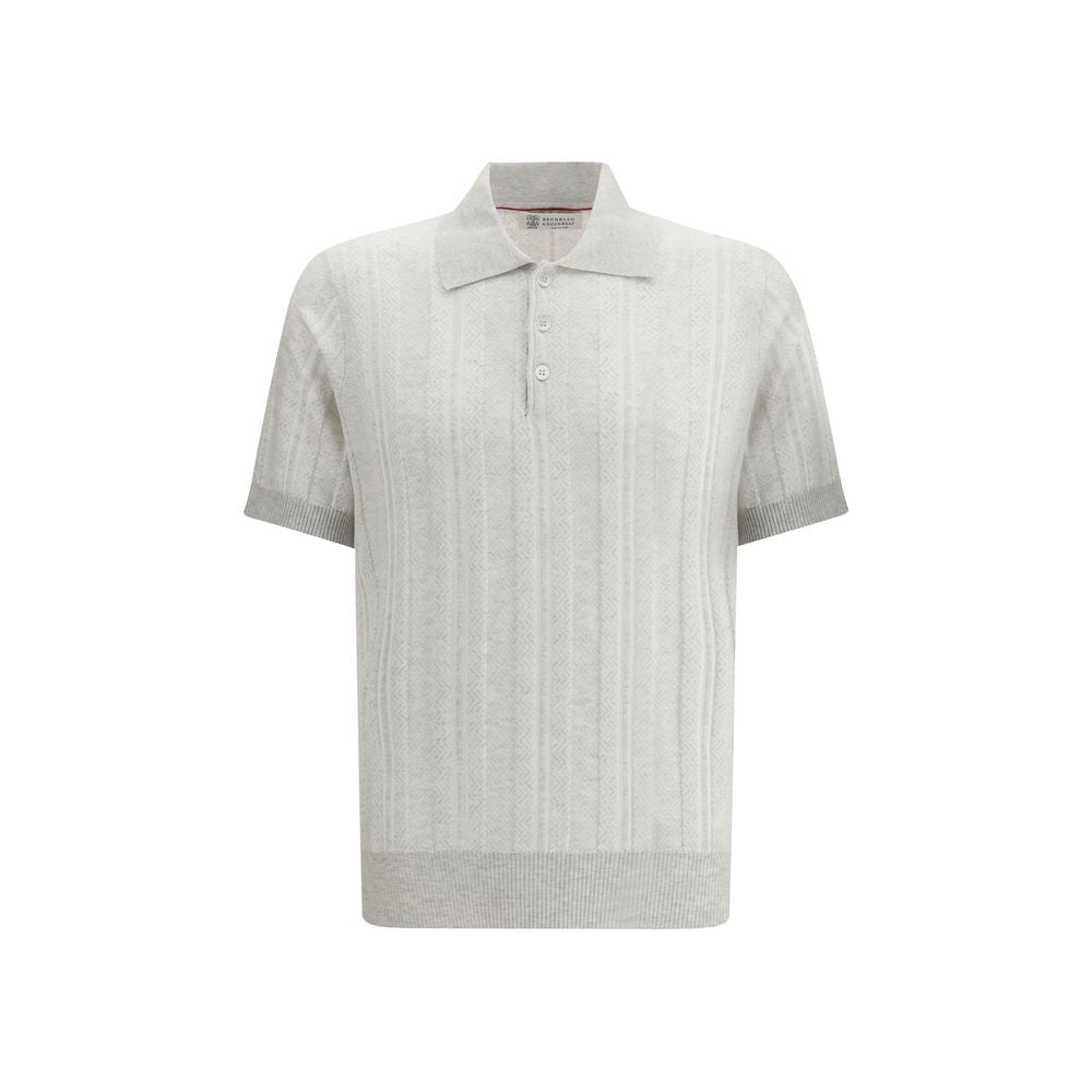 Brunello Cucinelli Gray Cotton Polo Shirt | Regal Royce