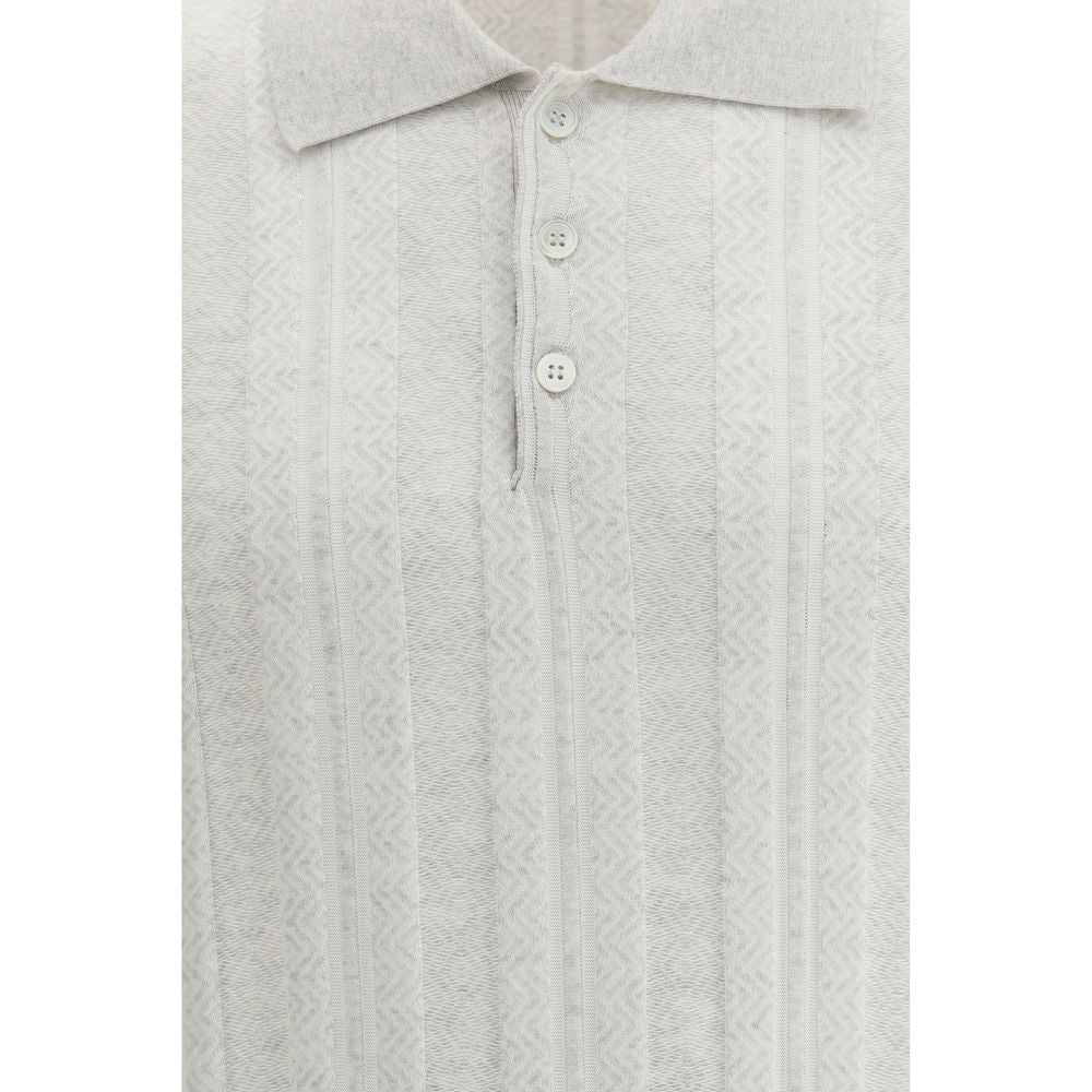 Brunello Cucinelli Gray Cotton Polo Shirt | Regal Royce