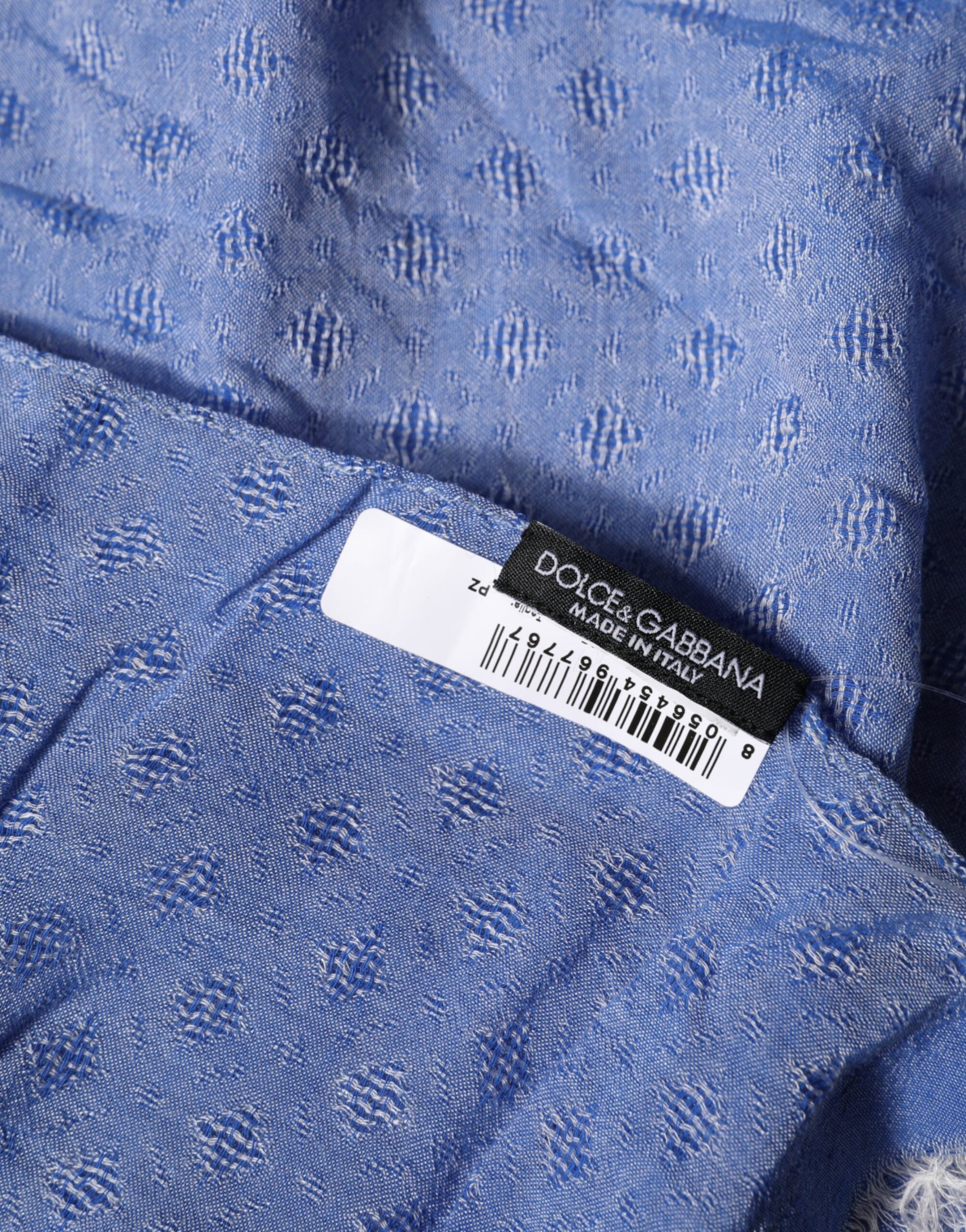 Dolce & Gabbana Blue Lace Stole Cotton Neck Wrap Shawl Scarf | Regal Royce