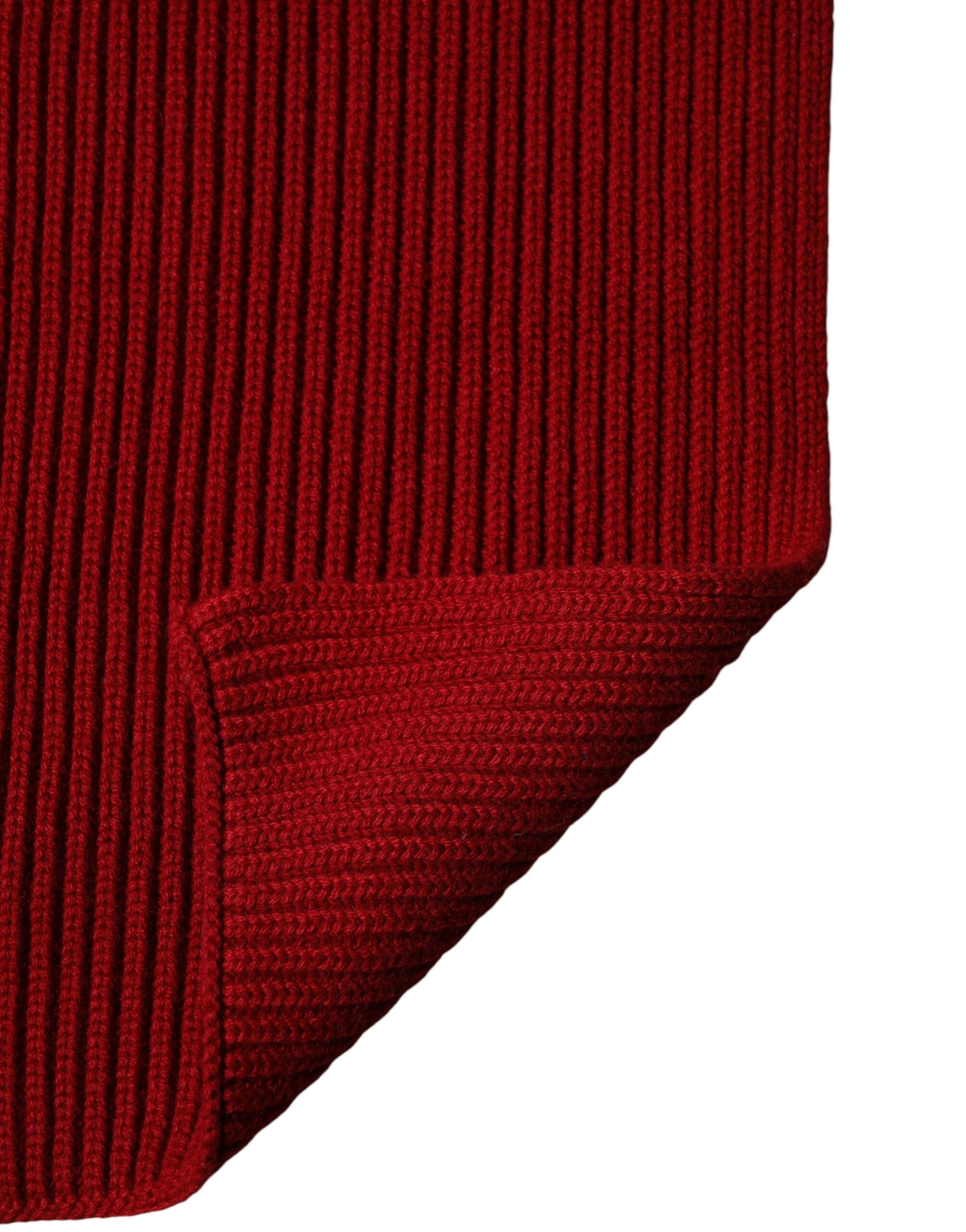 Dolce & Gabbana Red Wool Knitted Neck Wrap Shawl Men Scarf | Regal Royce