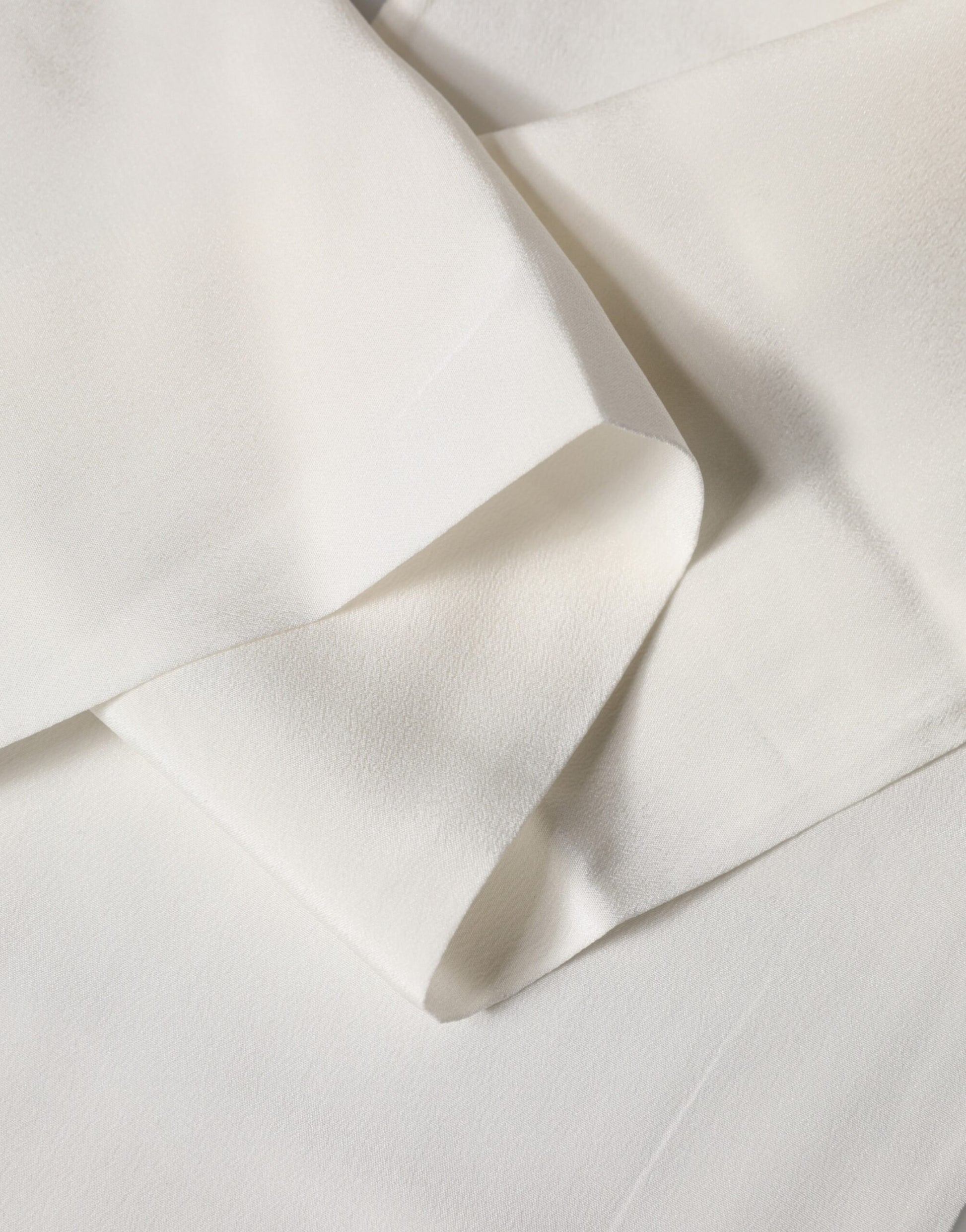 Dolce & Gabbana White Silk Fringes Neck Wrap Foulard Scarf | Regal Royce