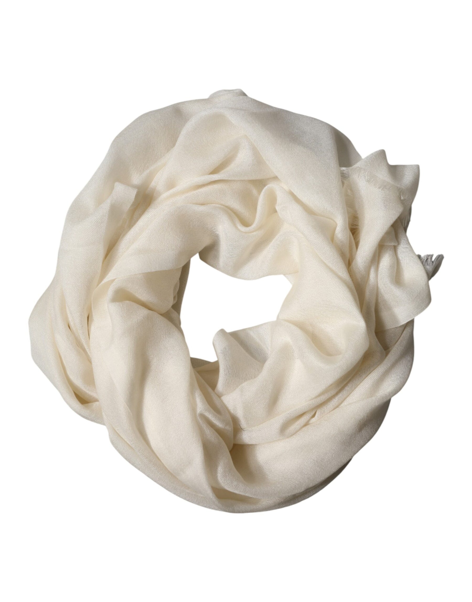 Dolce & Gabbana White Cashmere Knit Neck Wrap Shawl Scarf | Regal Royce