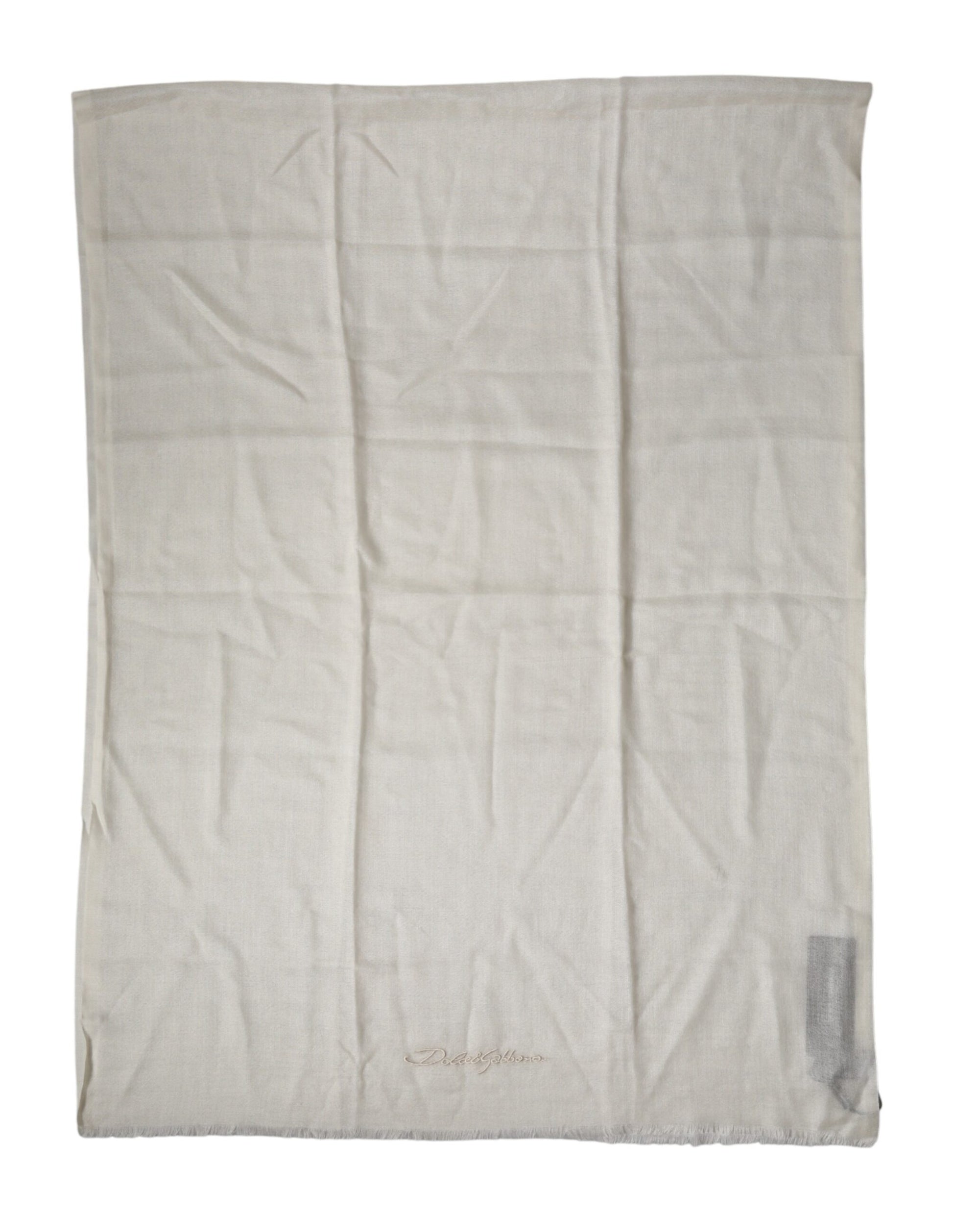 Dolce & Gabbana White Cashmere Knit Neck Wrap Shawl Scarf | Regal Royce