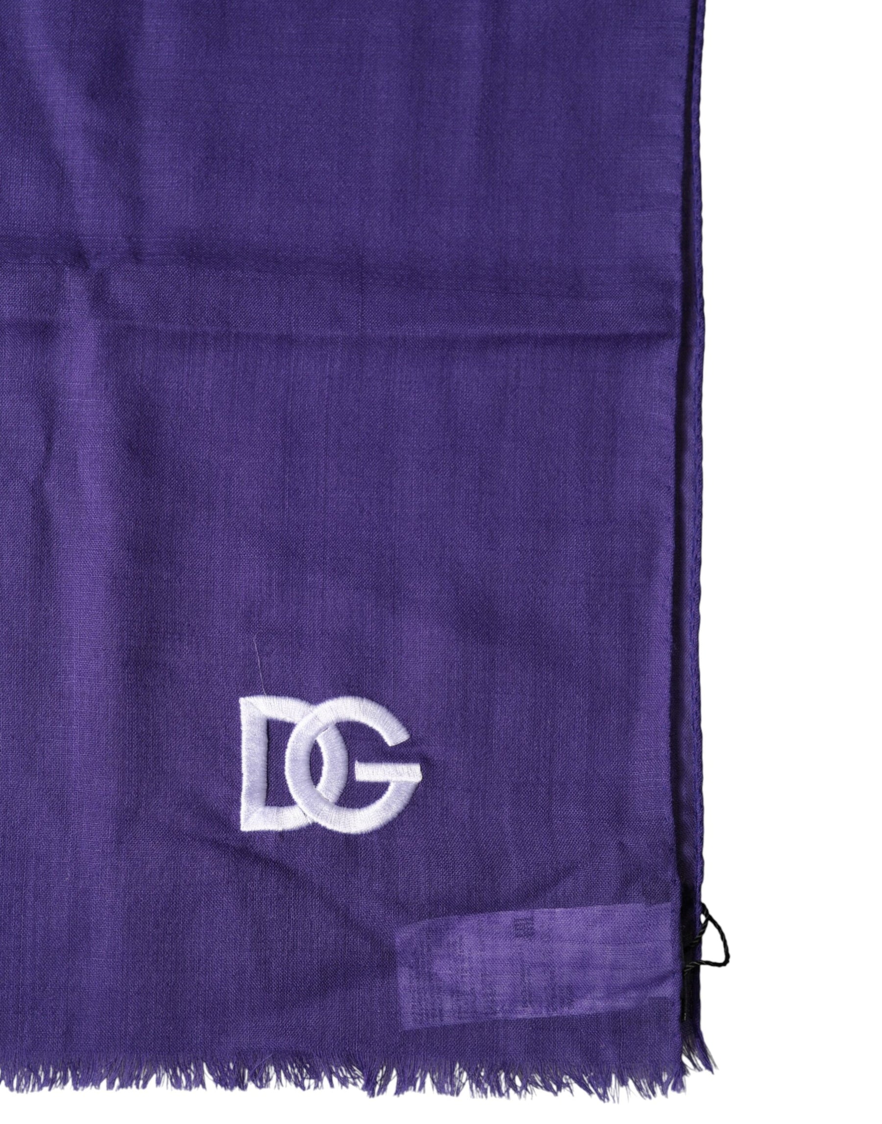 Dolce & Gabbana Purple Lace Stole Cotton Wrap Shawl Scarf | Regal Royce