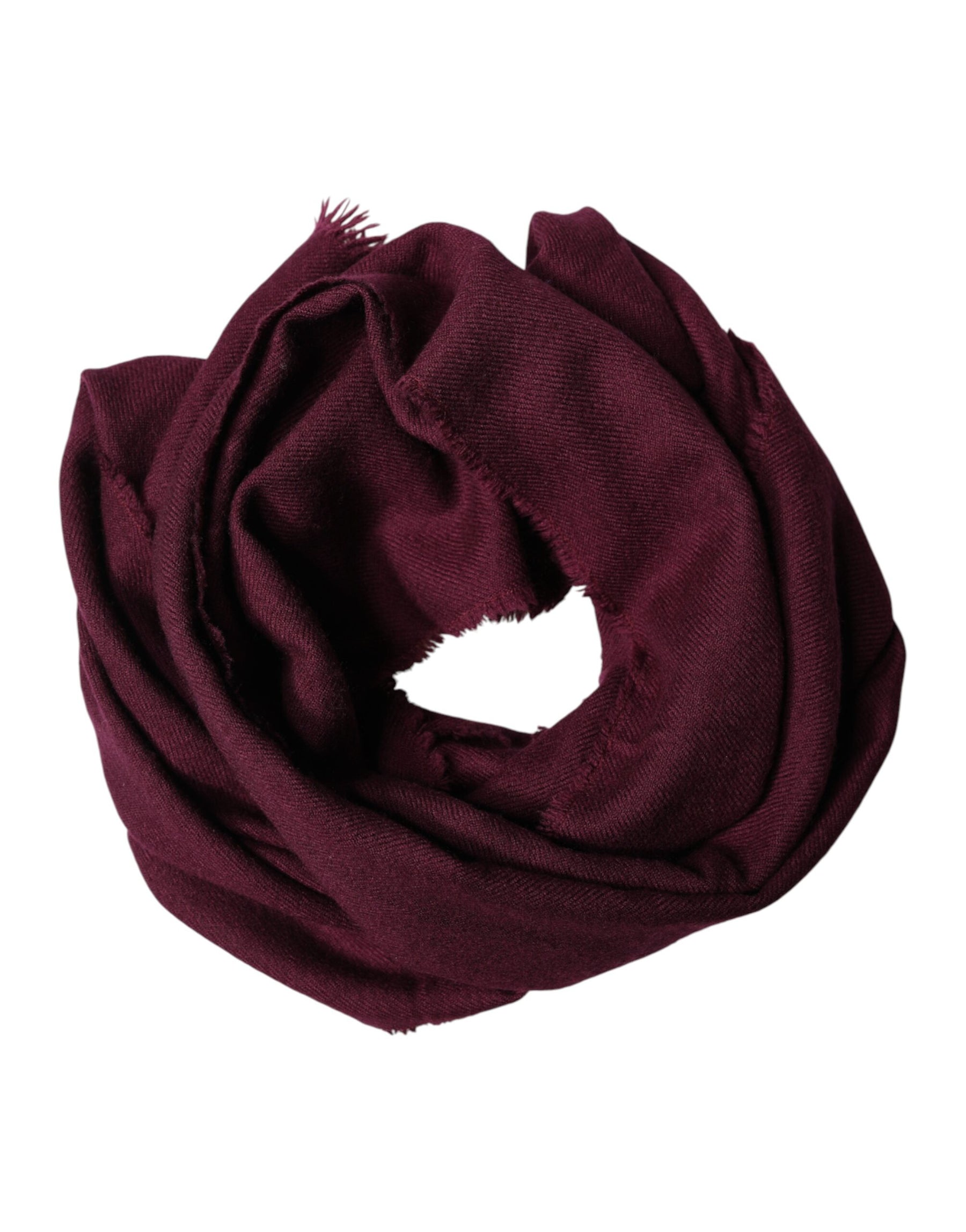Dolce & Gabbana Maroon Cashmere Fringes Neck Wrap Shawl Scarf | Regal Royce