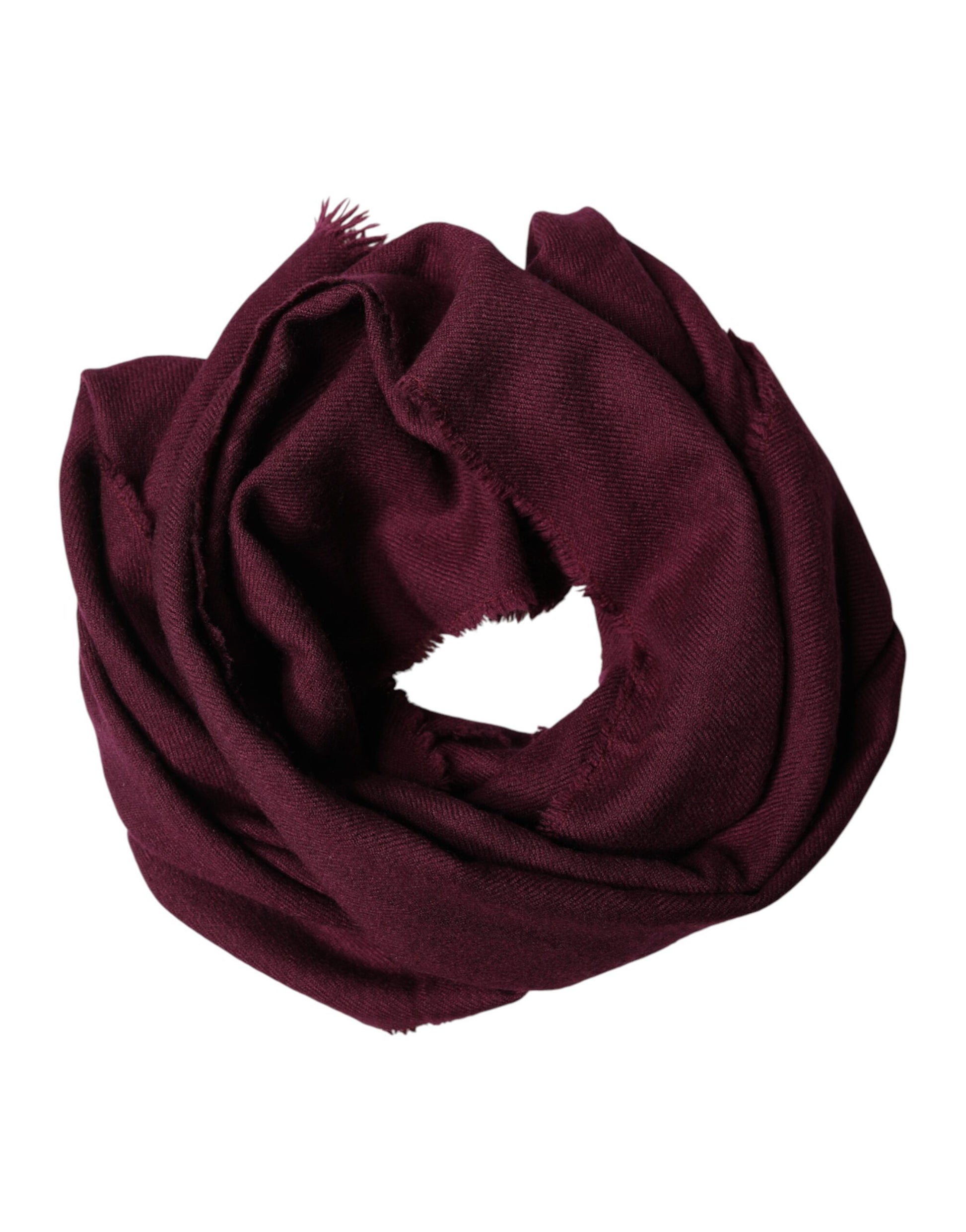 Dolce & Gabbana Maroon Cashmere Fringes Neck Wrap Shawl Scarf | Regal Royce