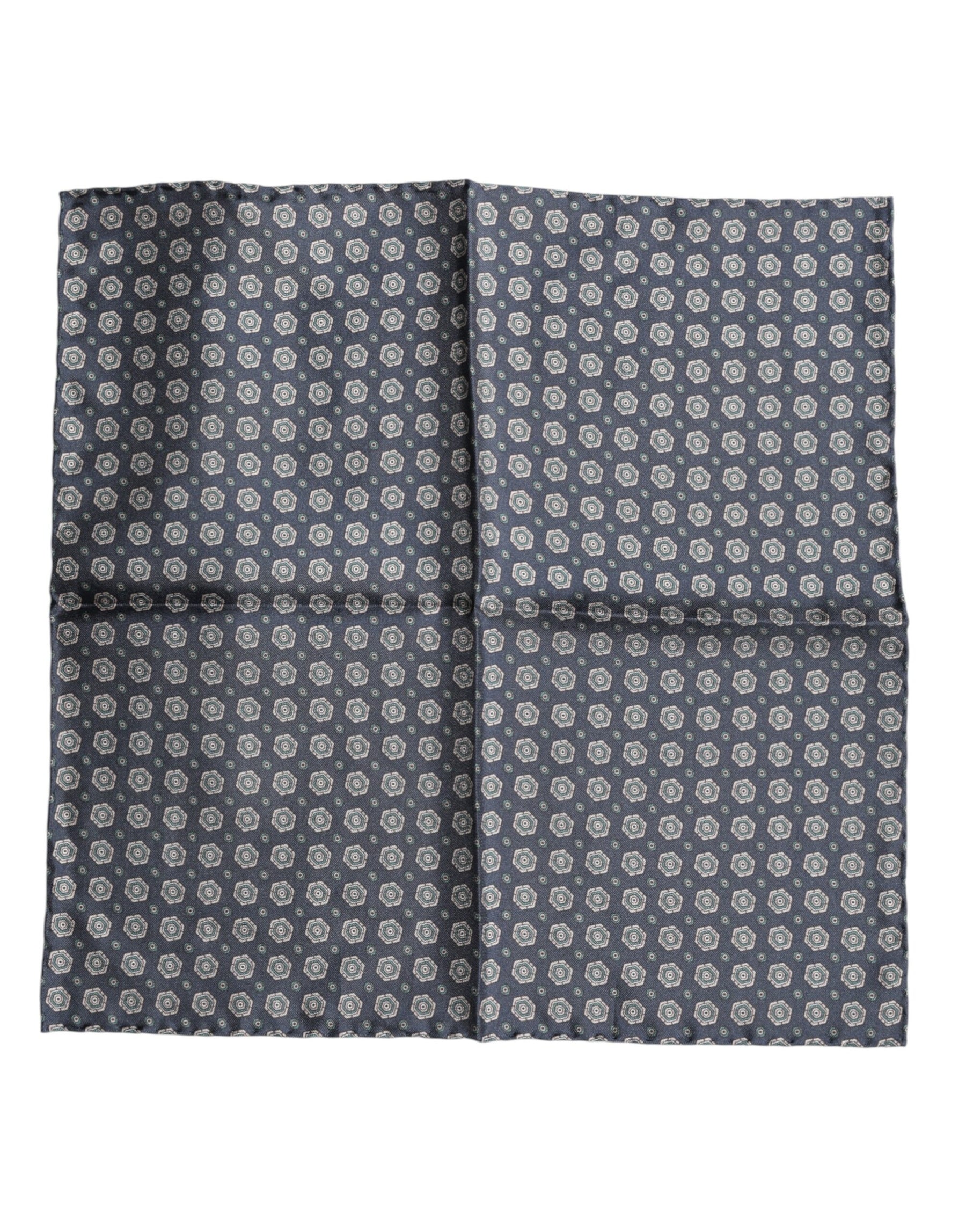 Dolce & Gabbana Blue Patterned Silk Square Handkerchief Scarf | Regal Royce