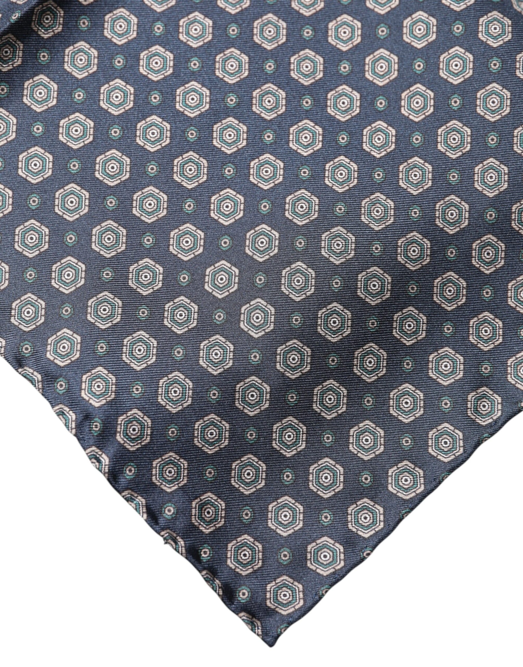Dolce & Gabbana Blue Patterned Silk Square Handkerchief Scarf | Regal Royce