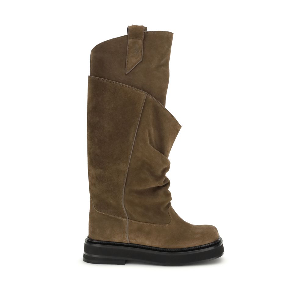 The Attico Brown Calf Leather Bos Taurus Lace-Up Boots | Regal Royce