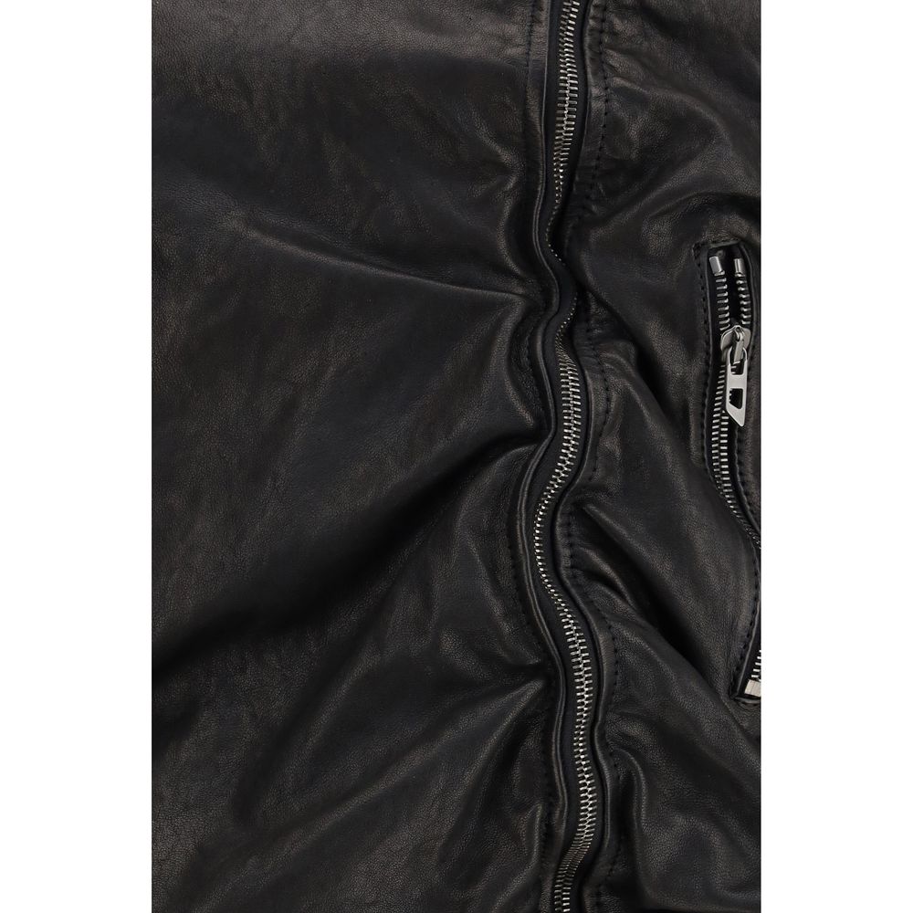 Diesel Black Lamb Leather Biker Jacket | Regal Royce