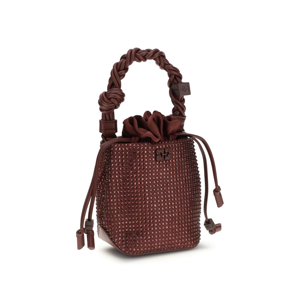 Ganni Bordeaux Recycled Polyester Handbag | Regal Royce