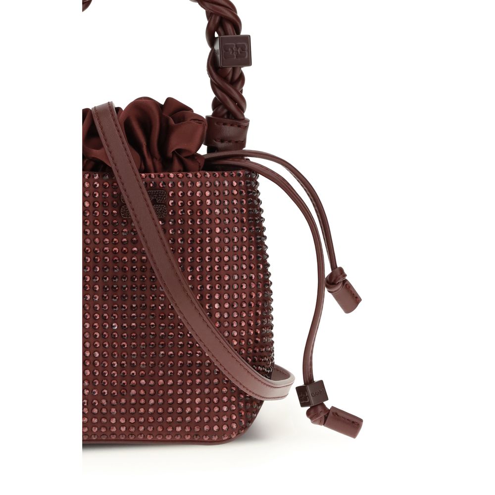 Ganni Bordeaux Recycled Polyester Handbag | Regal Royce