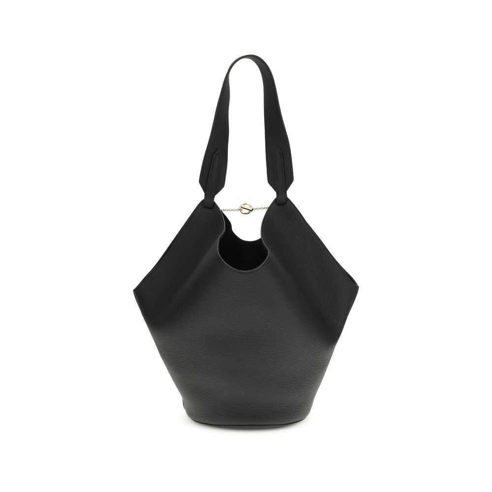 Khaite Black Calf Leather Bos Taurus Shoulder Bag | Regal Royce