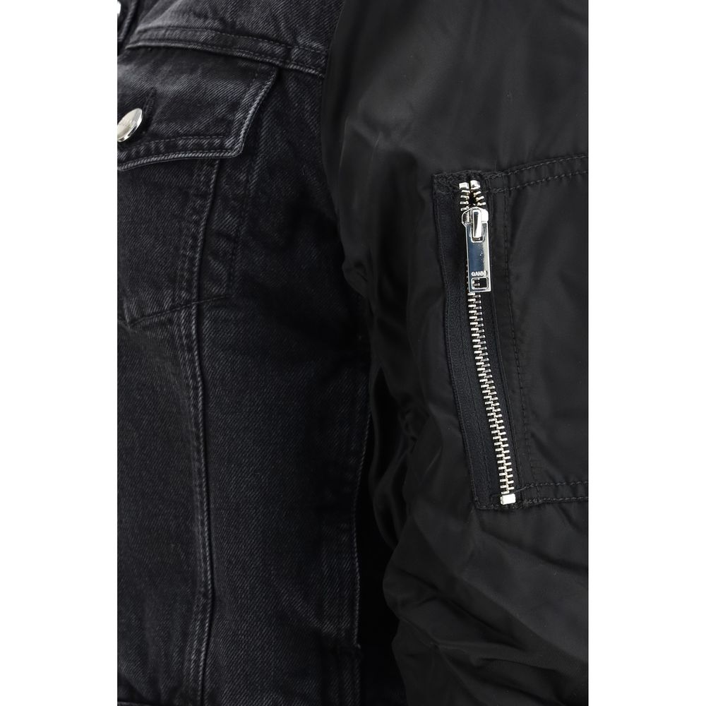 Ganni Black Cotton Denim Jacket | Regal Royce