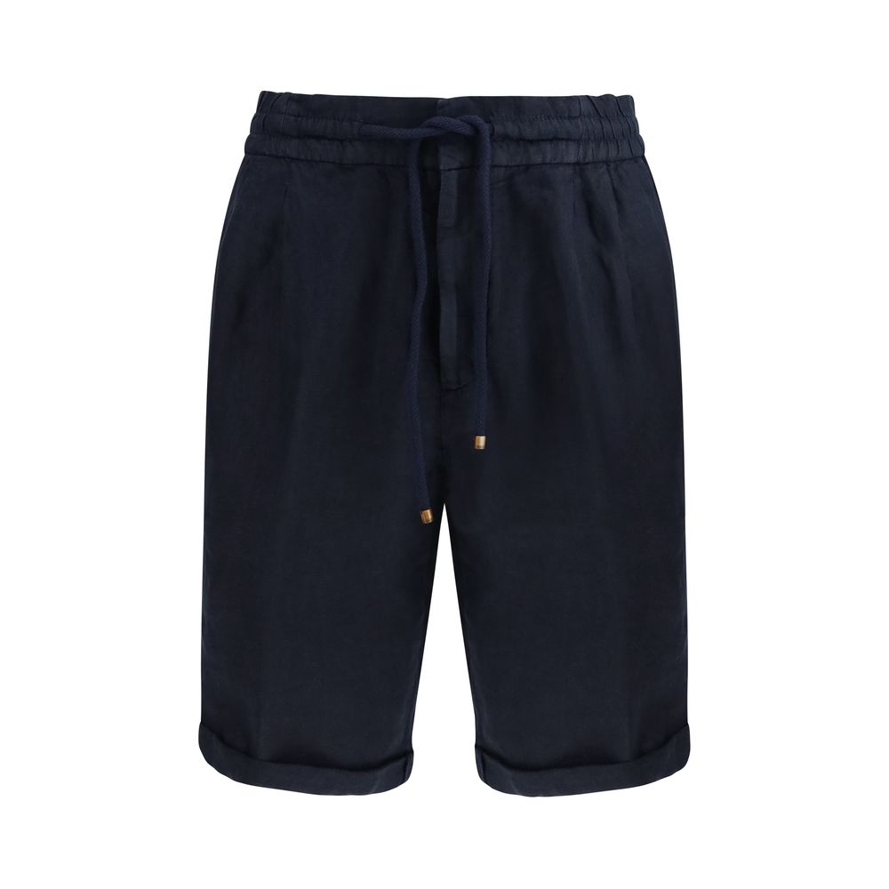 Brunello Cucinelli Blue Linen Bermuda Shorts | Regal Royce