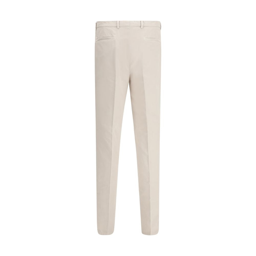 Brunello Cucinelli Cream Cotton Casual Pants | Regal Royce