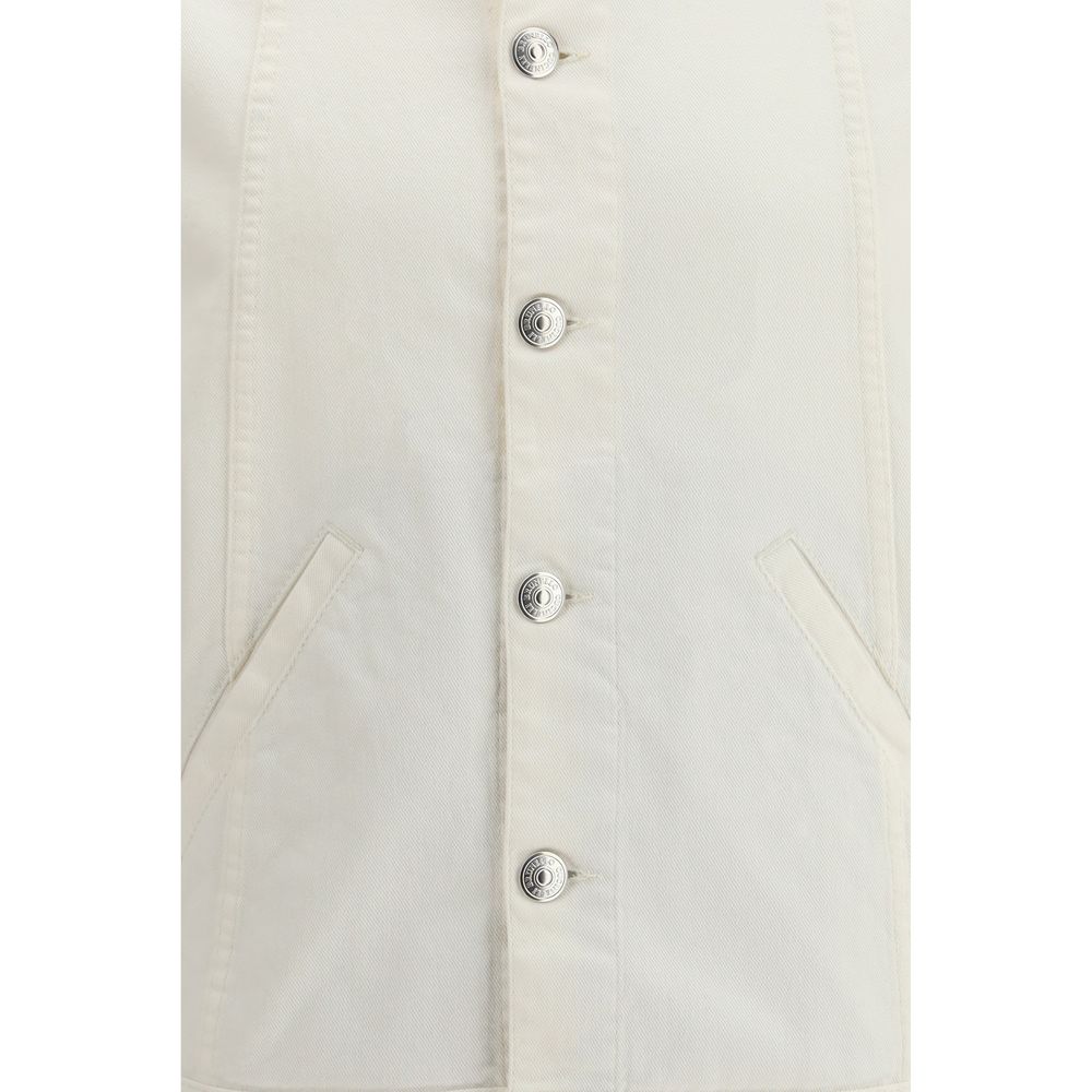 Brunello Cucinelli White Cotton Denim Jacket | Regal Royce