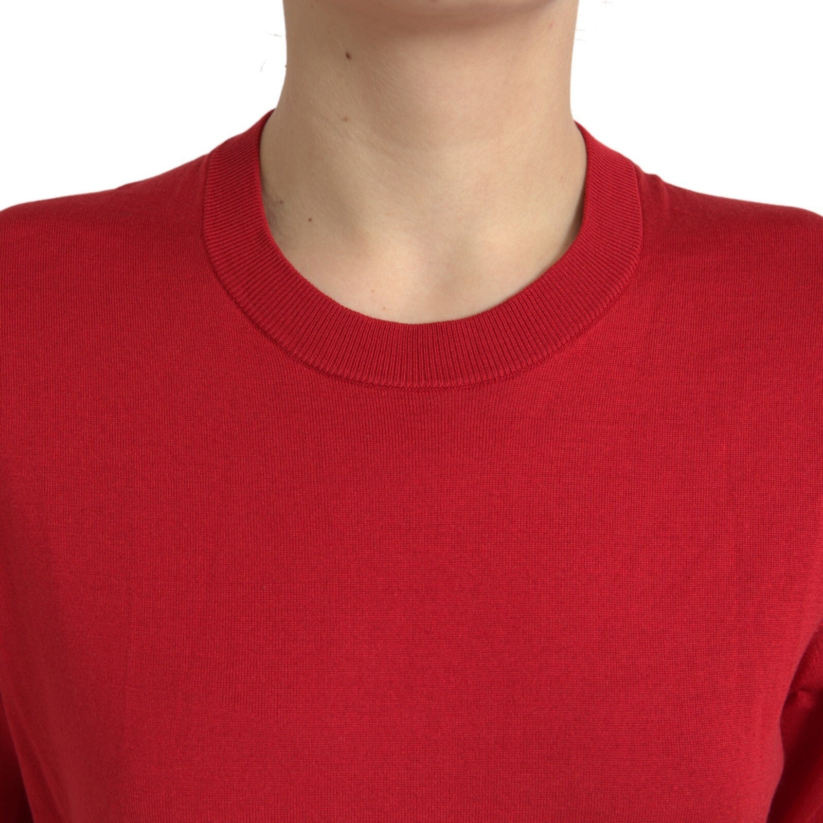 Dolce & Gabbana Red Silk Crew Neck Short Sleeves Top T-shirt | Regal Royce
