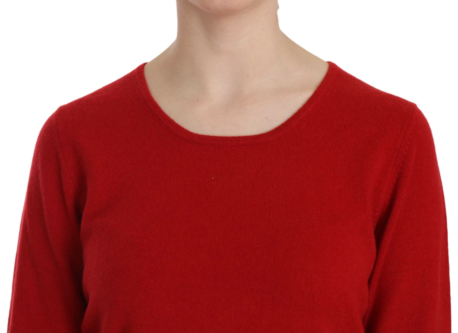 MILA SCHÖN Cashmere Red Round Neck Pullover Top Sweater | Regal Royce