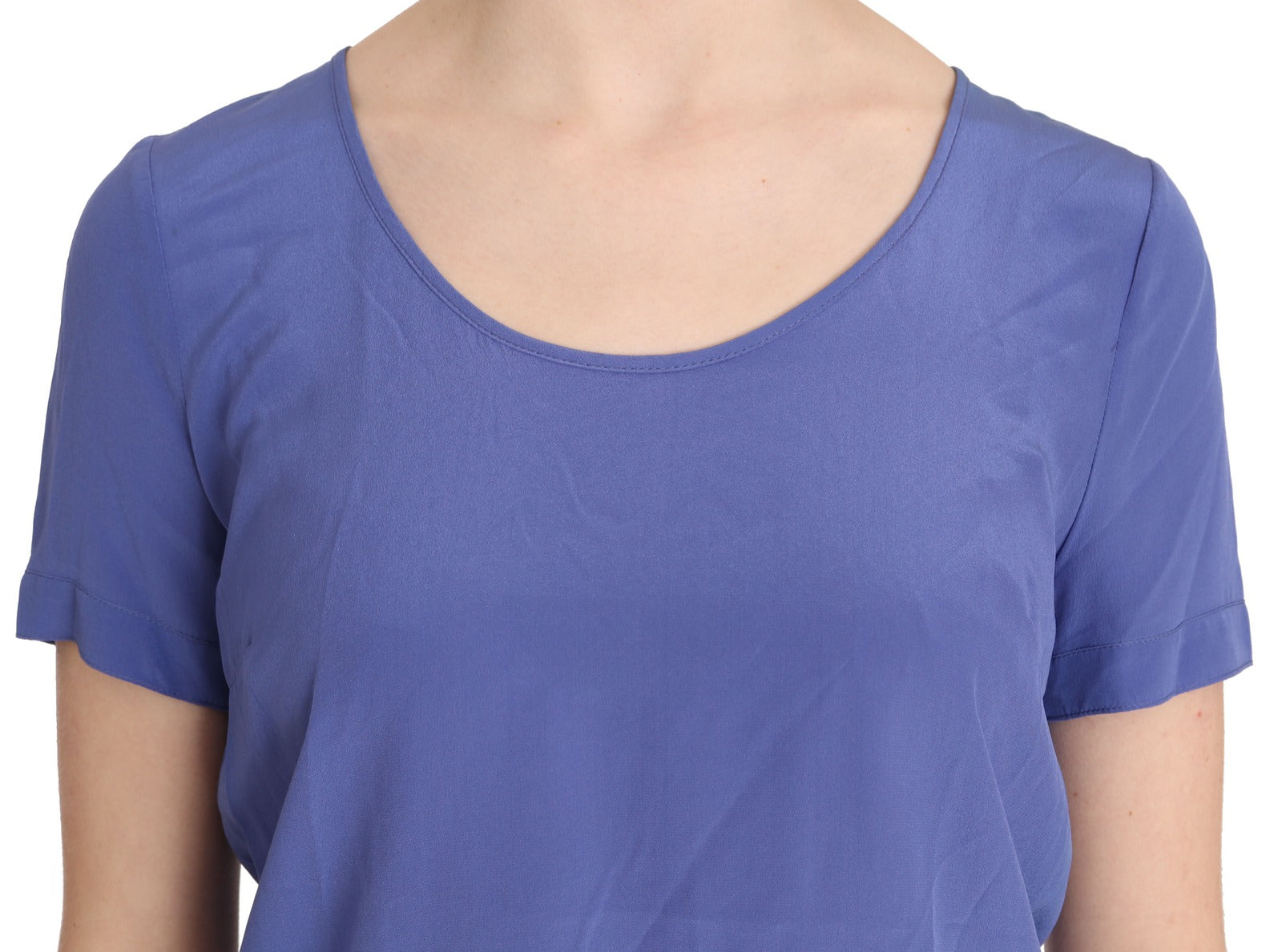 Patrizia Pepe Silk Purple Short Sleeve Casual Top Blouse | Regal Royce
