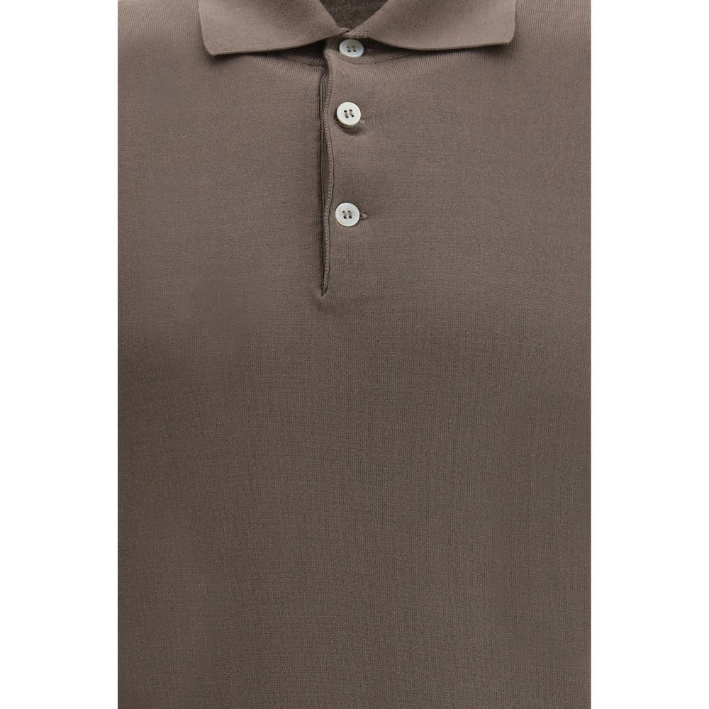 Brunello Cucinelli Brown Cotton Polo Shirt | Regal Royce