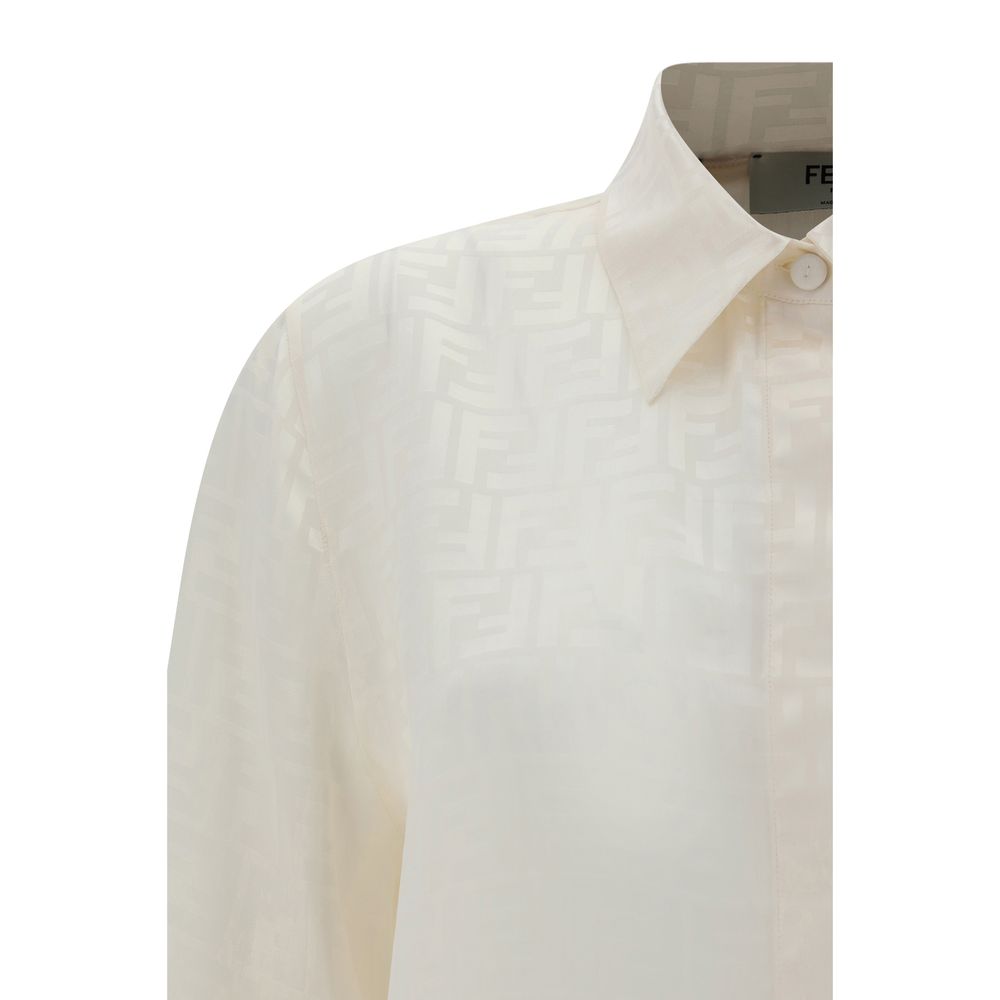 Fendi White Silk Pattern Shirt | Regal Royce
