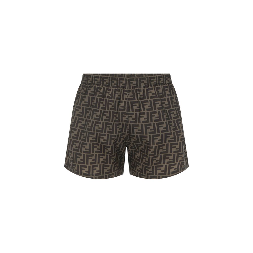 Fendi Brown Polyester Swim Shorts | Regal Royce